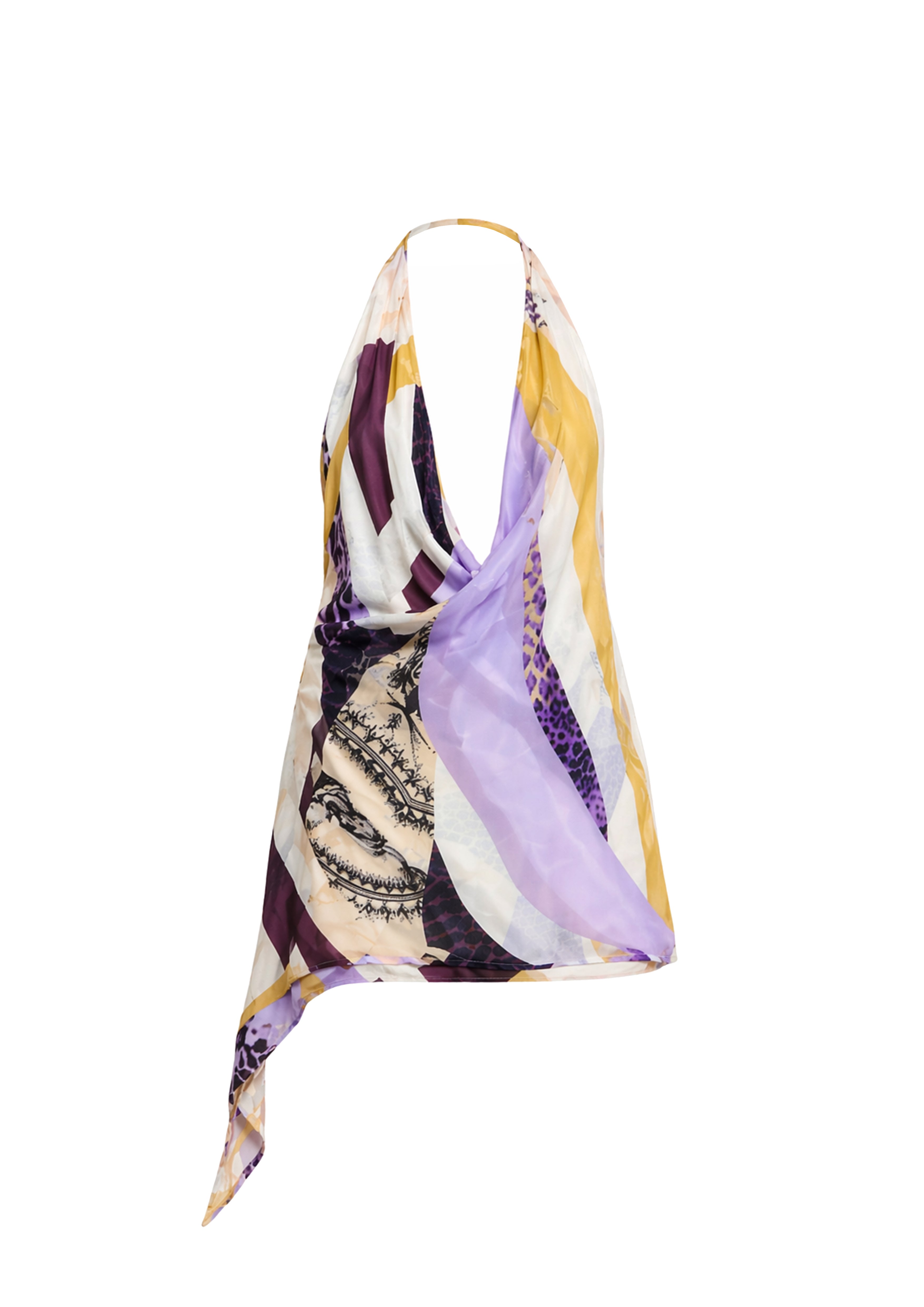 Cascade Halter Top Sahara Notte in Natural Crepe