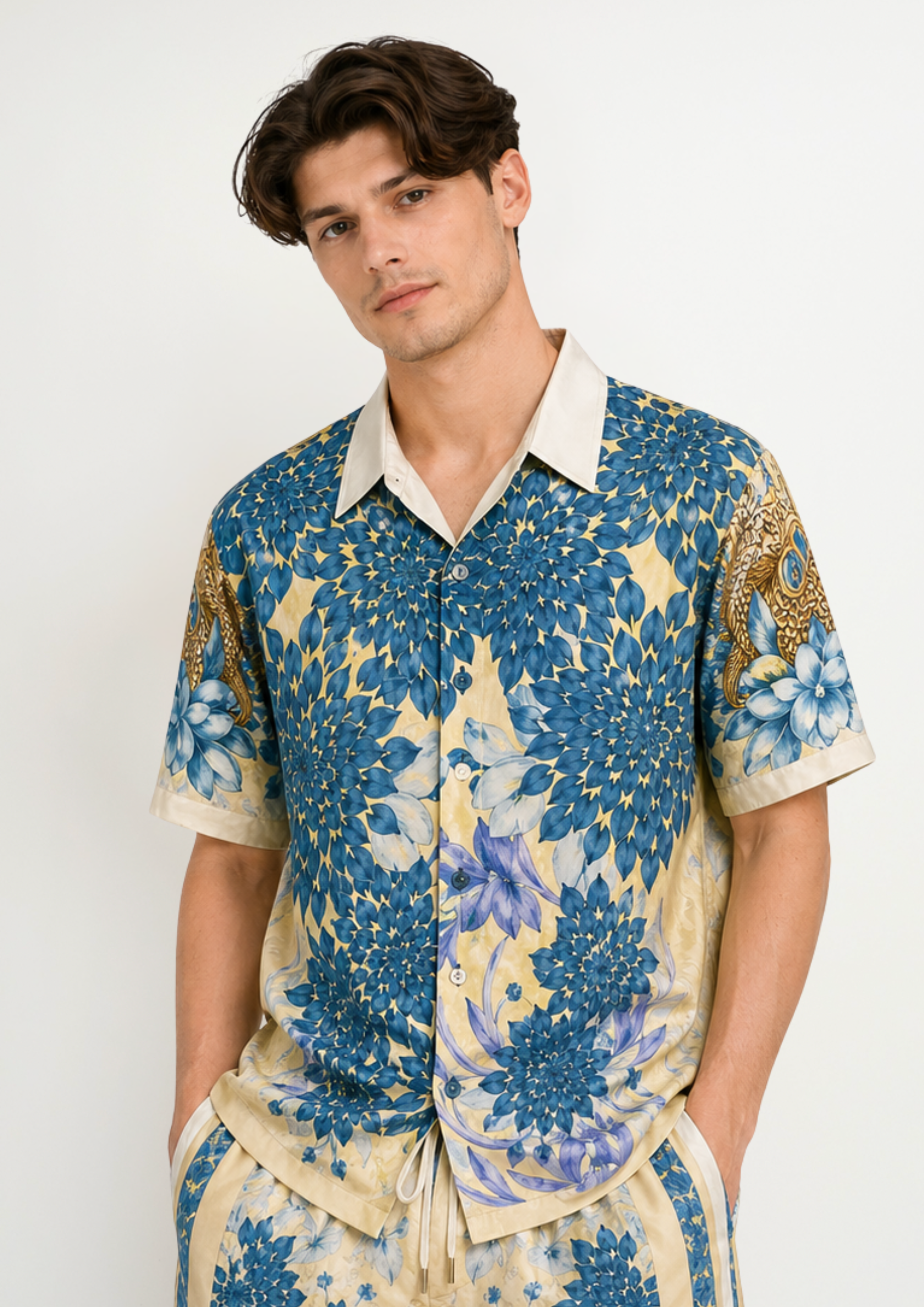 Short Swimming Trunks Jardin De Jour in Quick-Dry Polyester