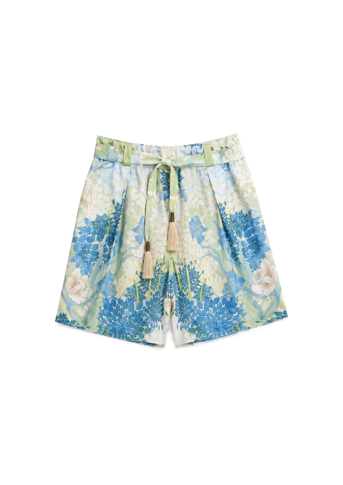 Pleated Aura Shorts in Jardin du Jour print by Koré Collections