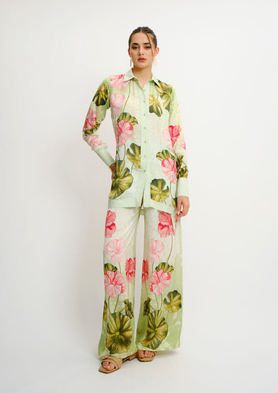 Lounge Shirt Jardin Du Jour in Elegant Twill