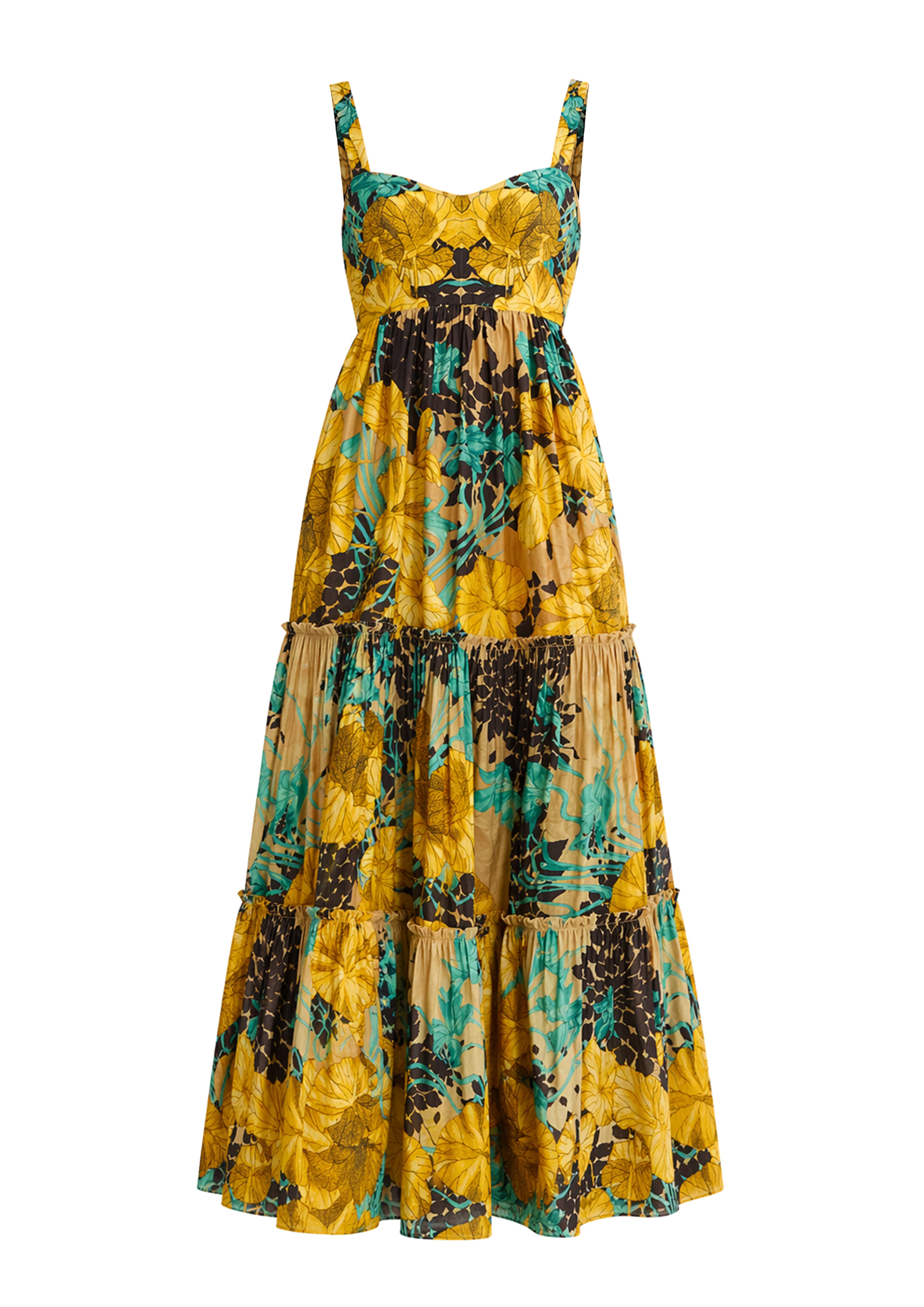 Tiered Summer Maxi Dress Jardin De Lune in Chandery Fabric