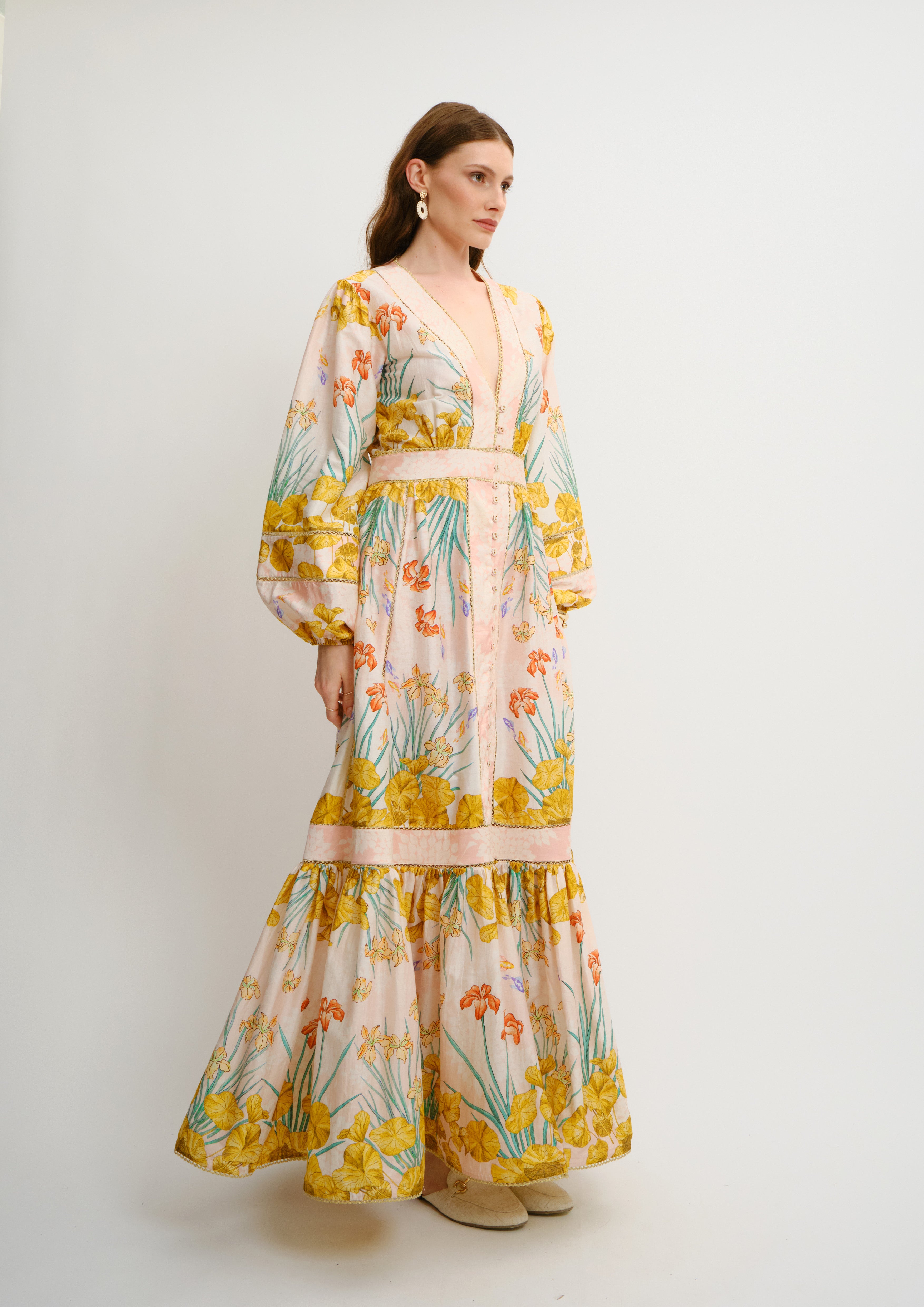 Poesia Maxi Chemisier Jardin Du Jour in Chandery Fabric