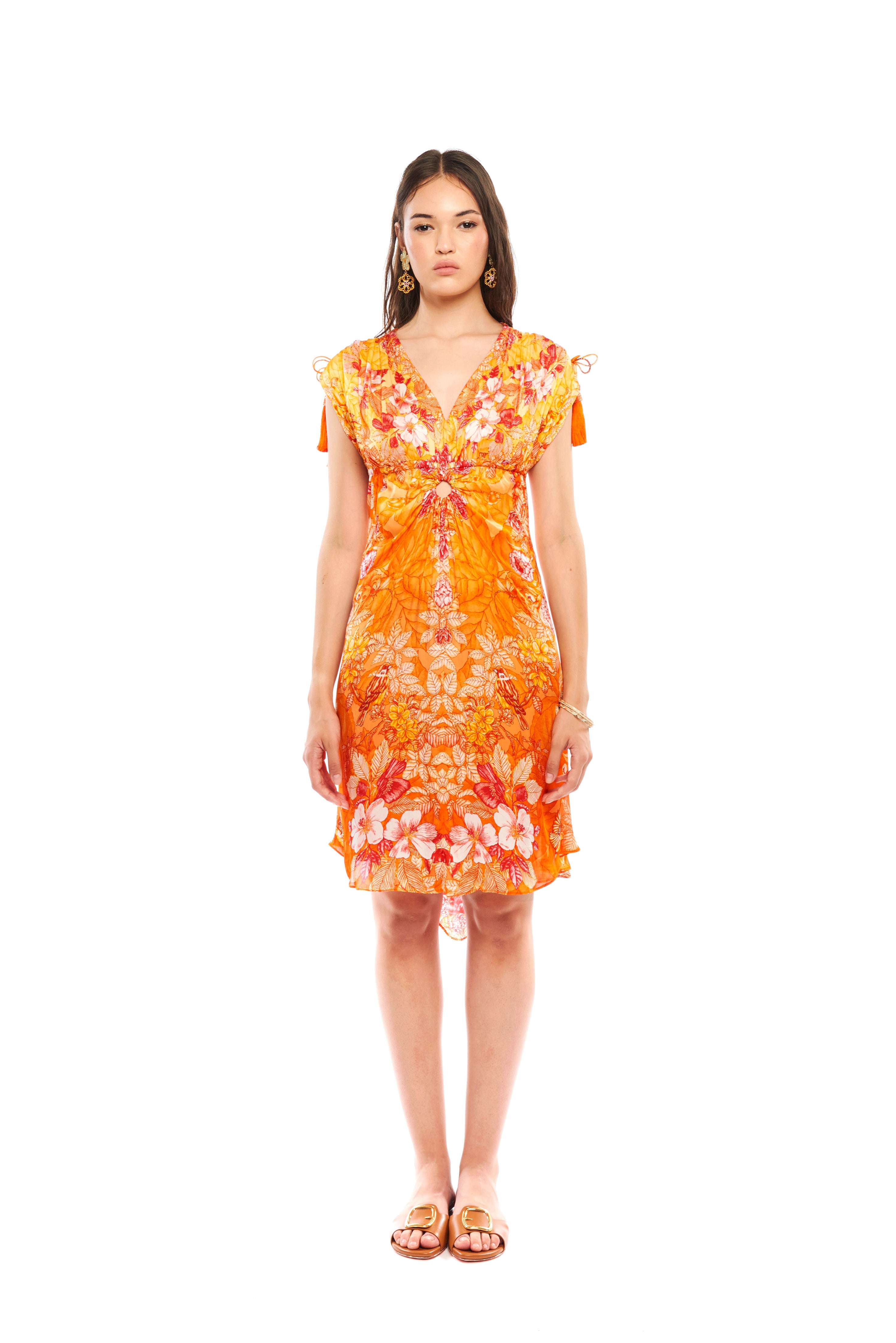 MINI DRESS WITH CURLING DETAILS