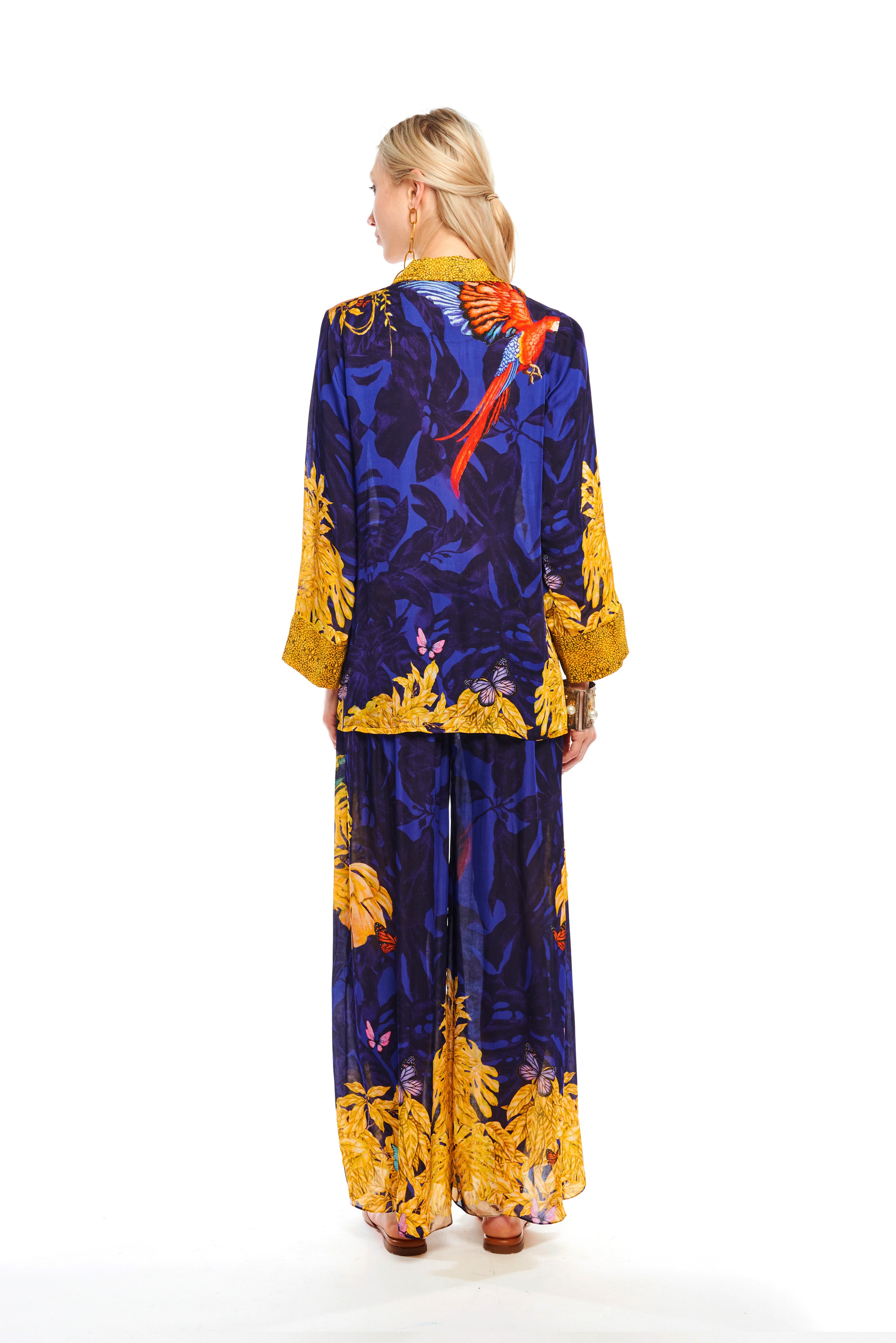 Lounge Blazer Jungle Night in cherry satin