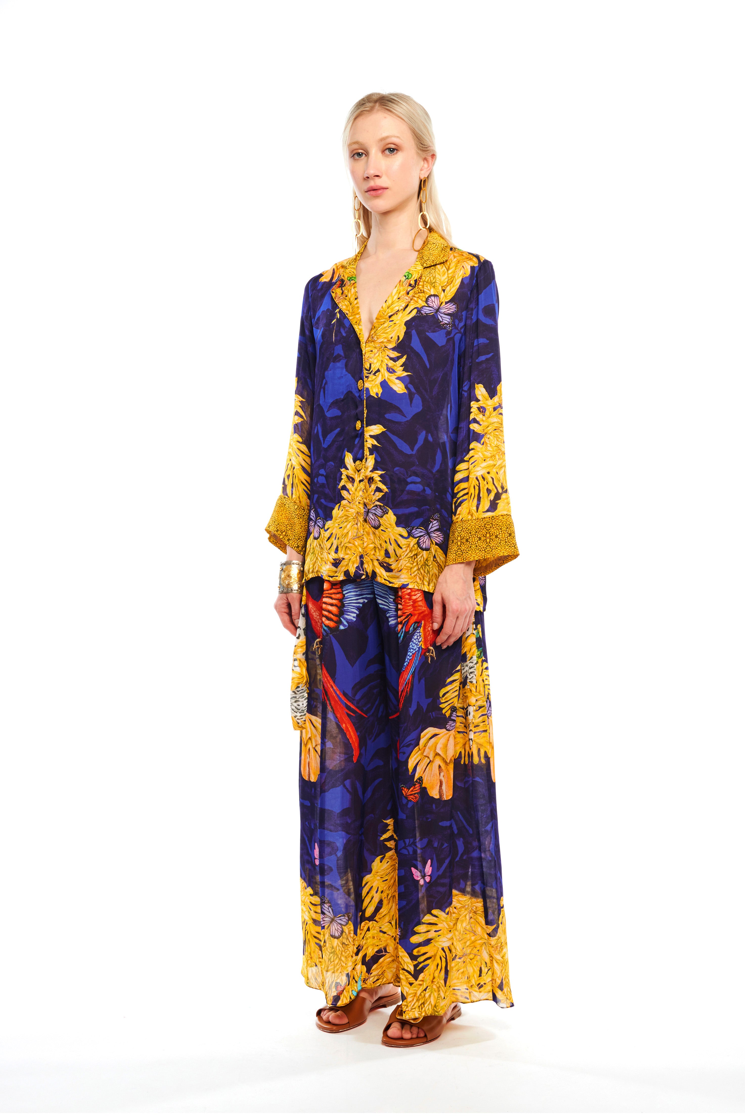 Lounge Blazer Jungle Night in cherry satin