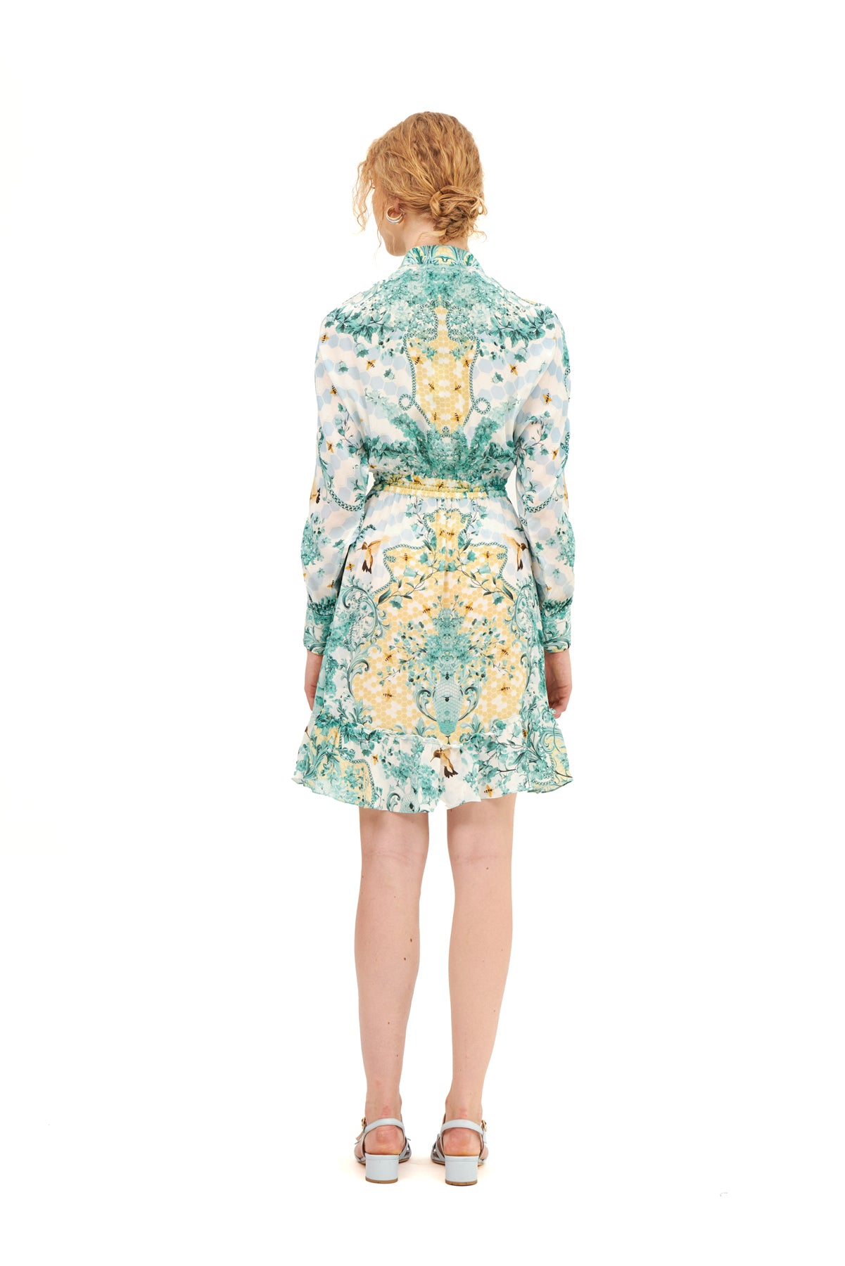 LONG SLEEVES MINI CHEMISIER WITH RUFFLE