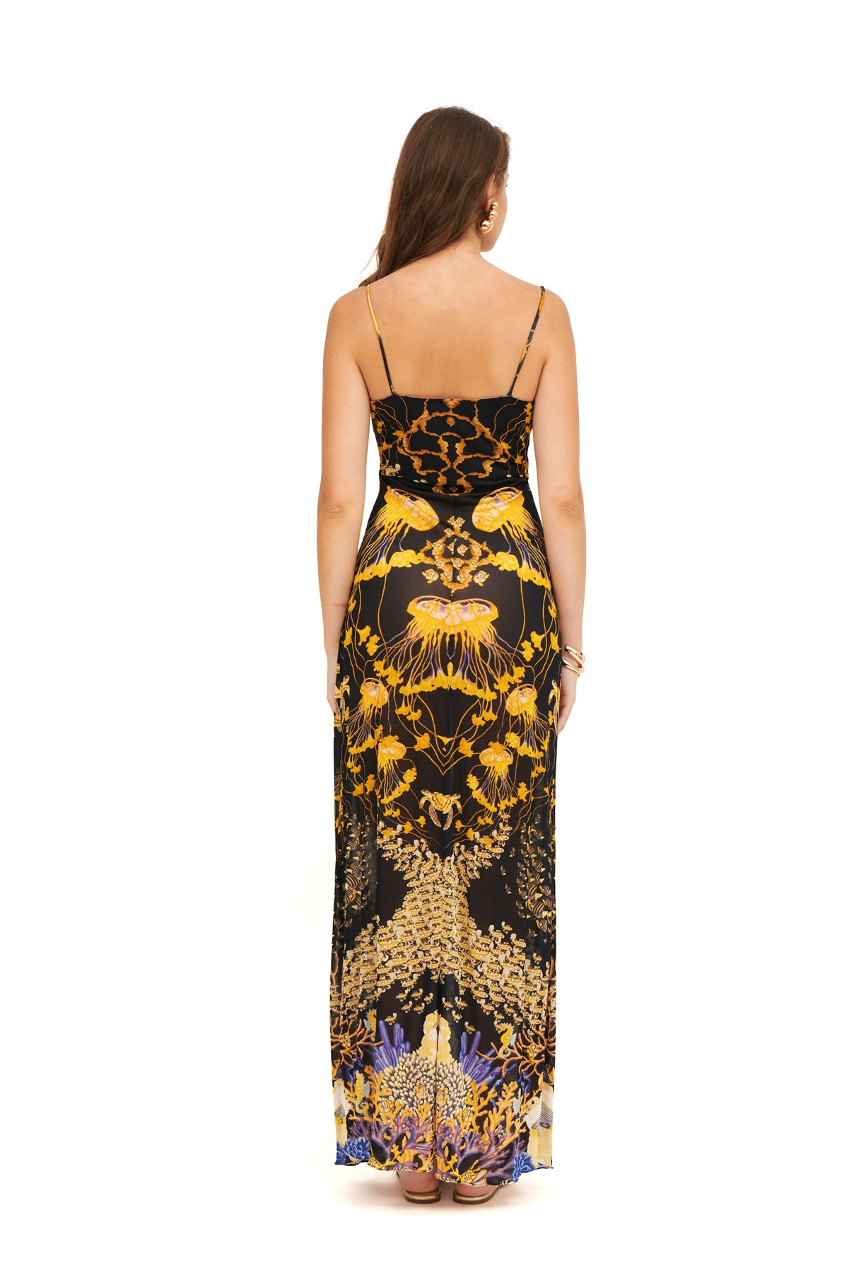 Jersey slim fit long dress with a sleek, body-hugging silhouette