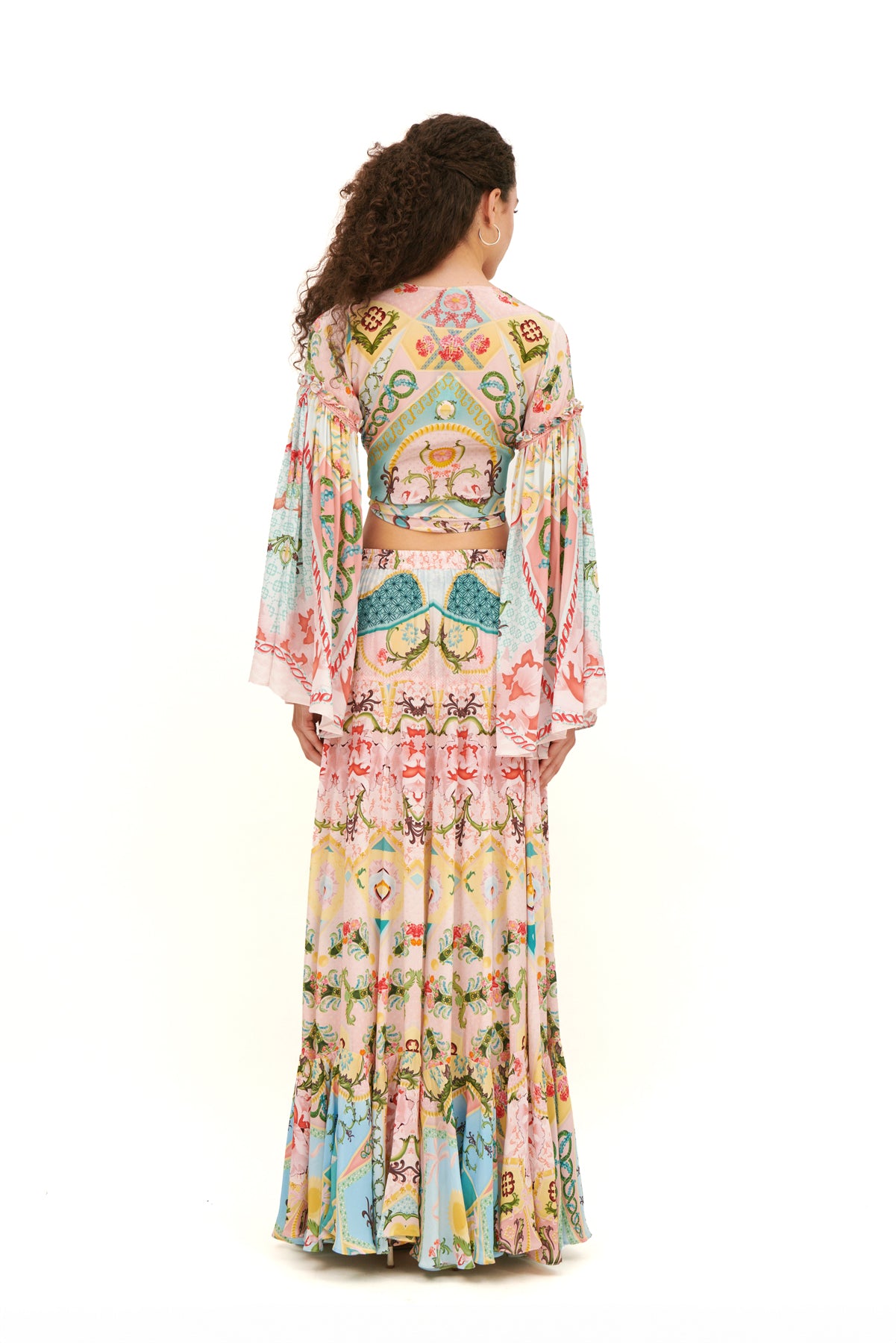 BOHO TIE TOP WITH BELL SLEEVES