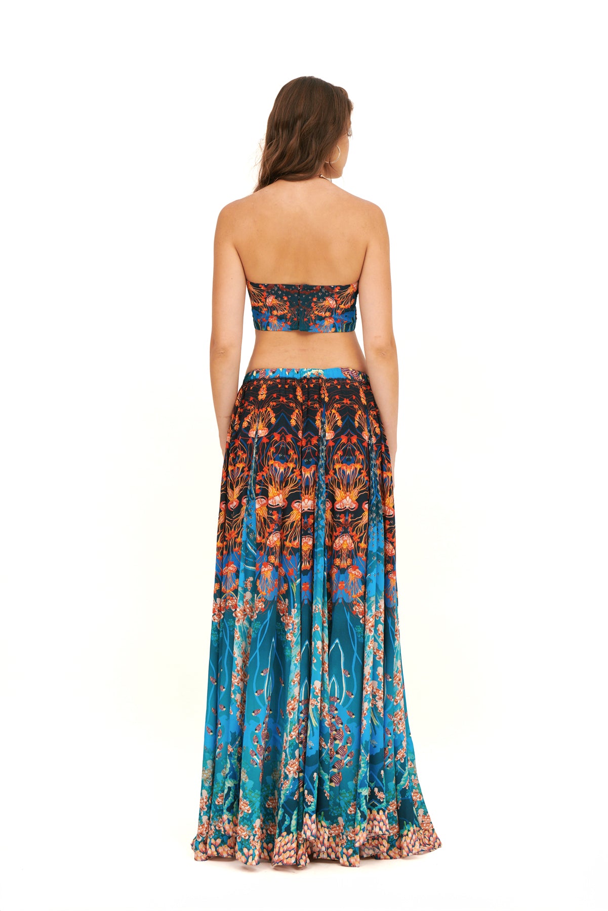 Draped bra with a flattering fit and soft, flowing design for comfort and style.