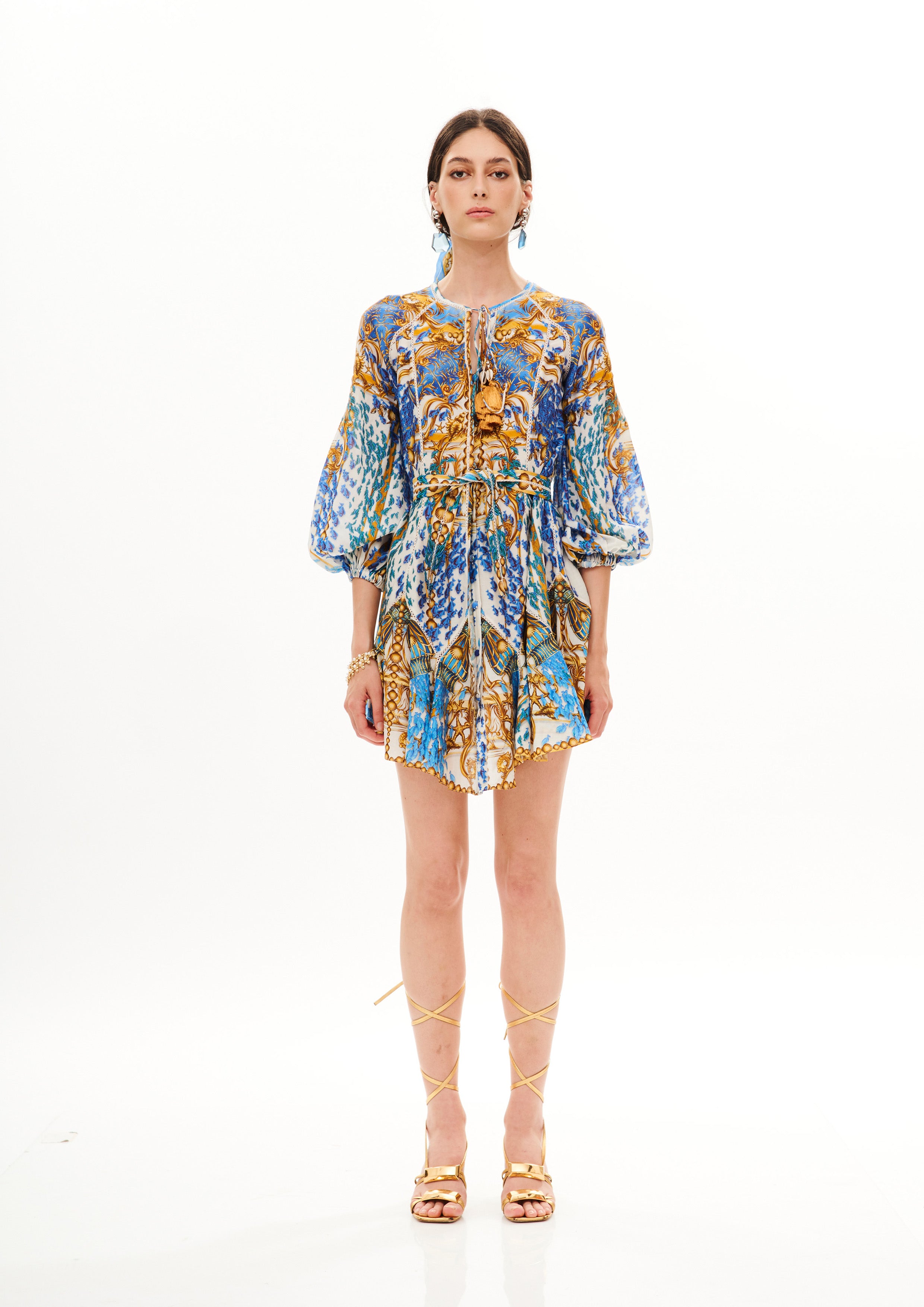 Short Vishivanka dress in Chandery with "Poseidon Dream Day" print.
