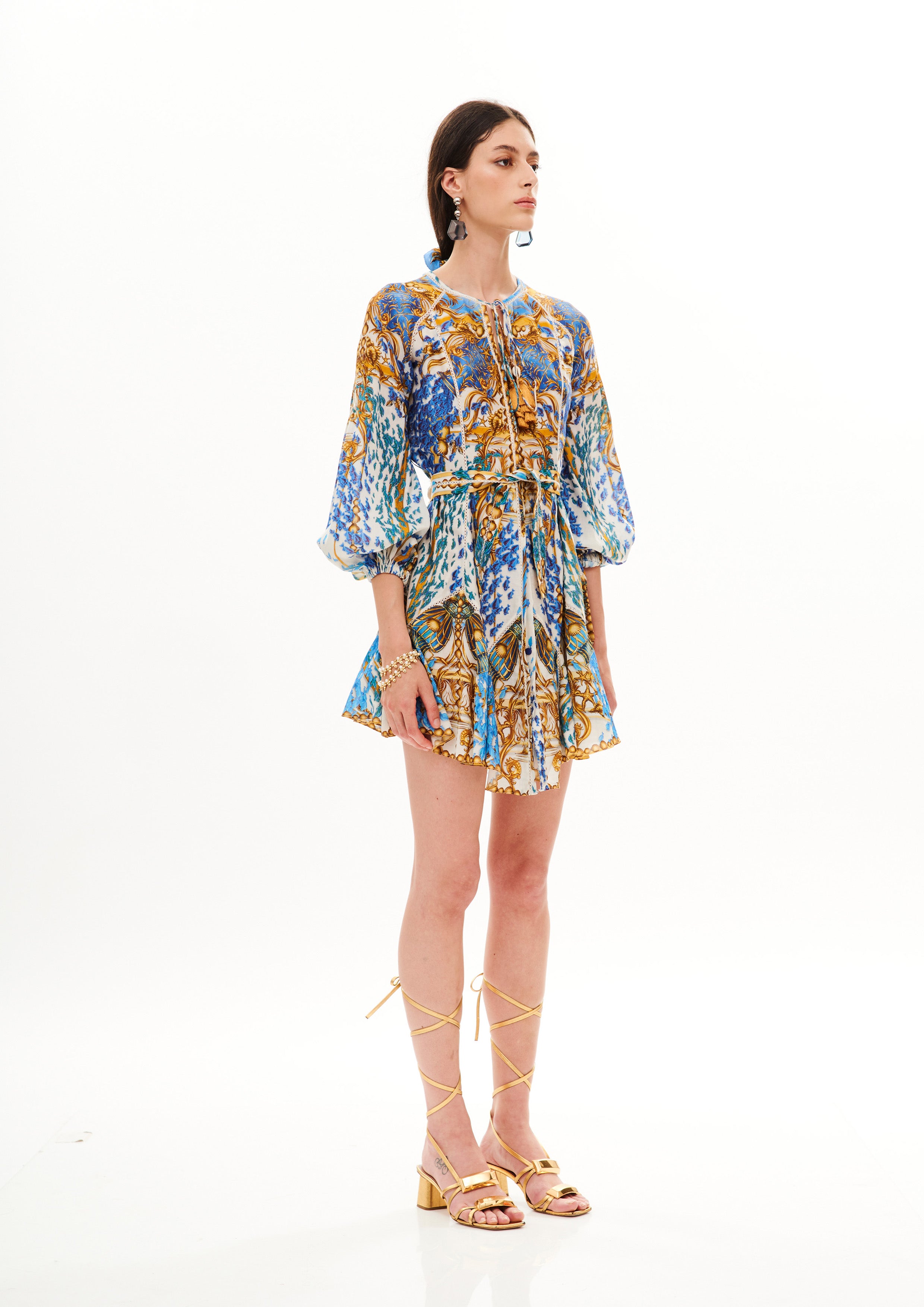 Short Vishivanka dress in Chandery with "Poseidon Dream Day" print.