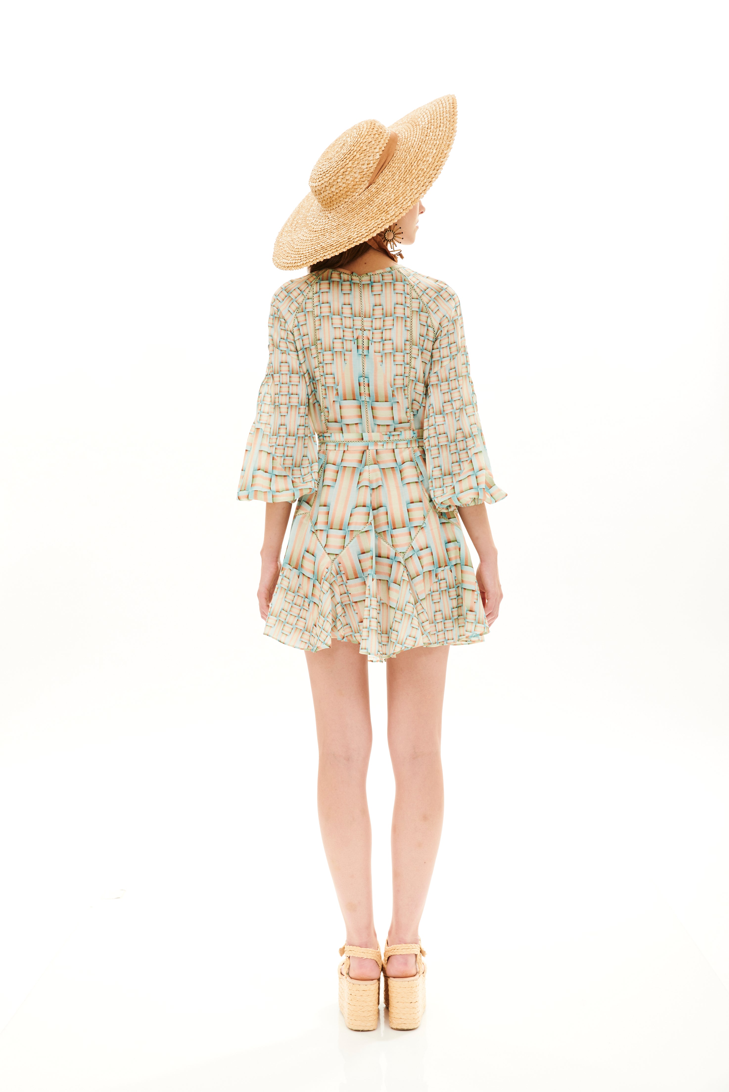 Short Vishivanka Dress Monogram Breeze Sunrise in chandery fabric