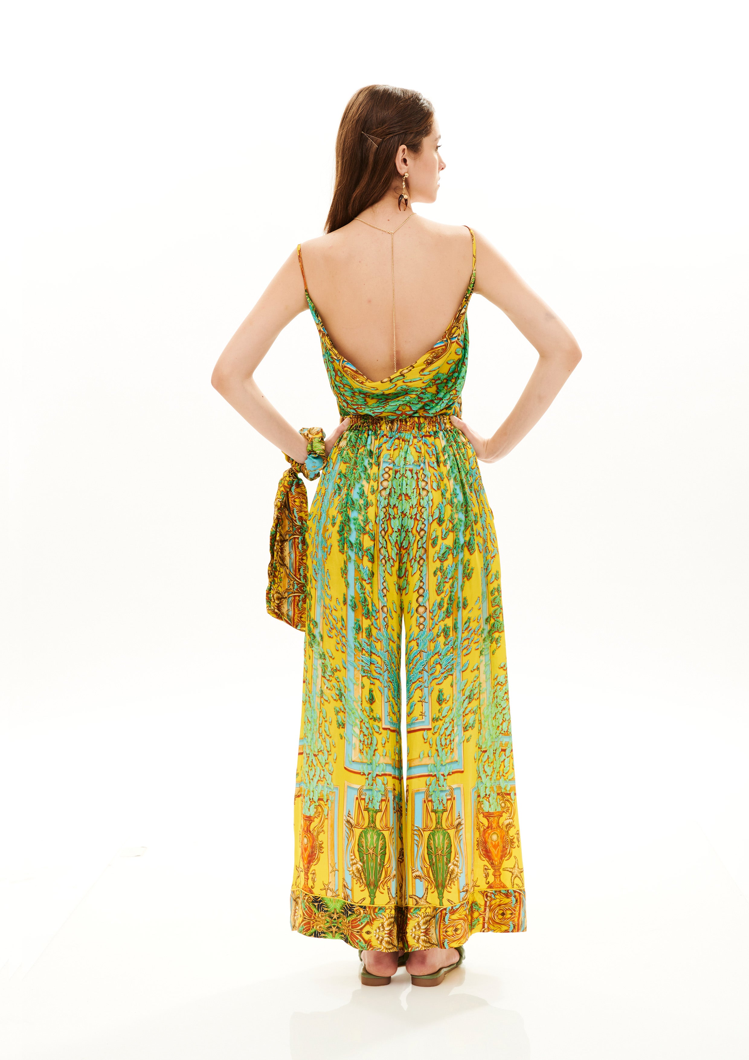 A-Shape Top Poseidon Dream Sunrise in georgette crepe satin