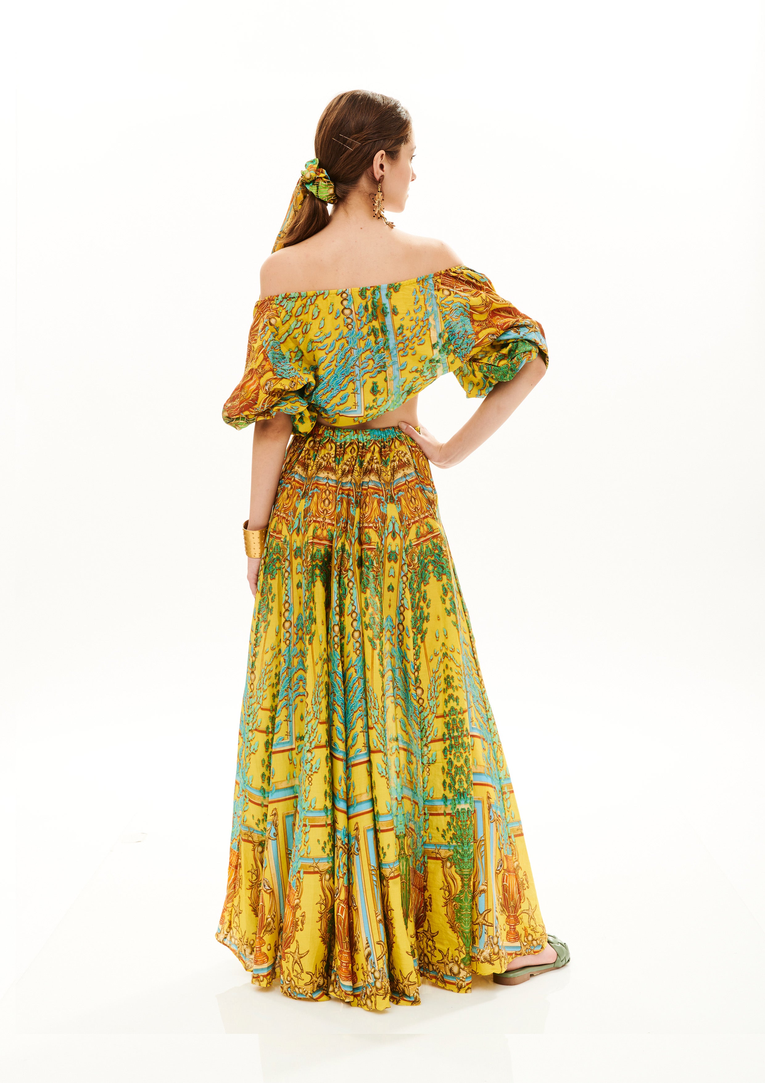 Arms Crop Top Poseidon Dream Sunrise in chandery fabric