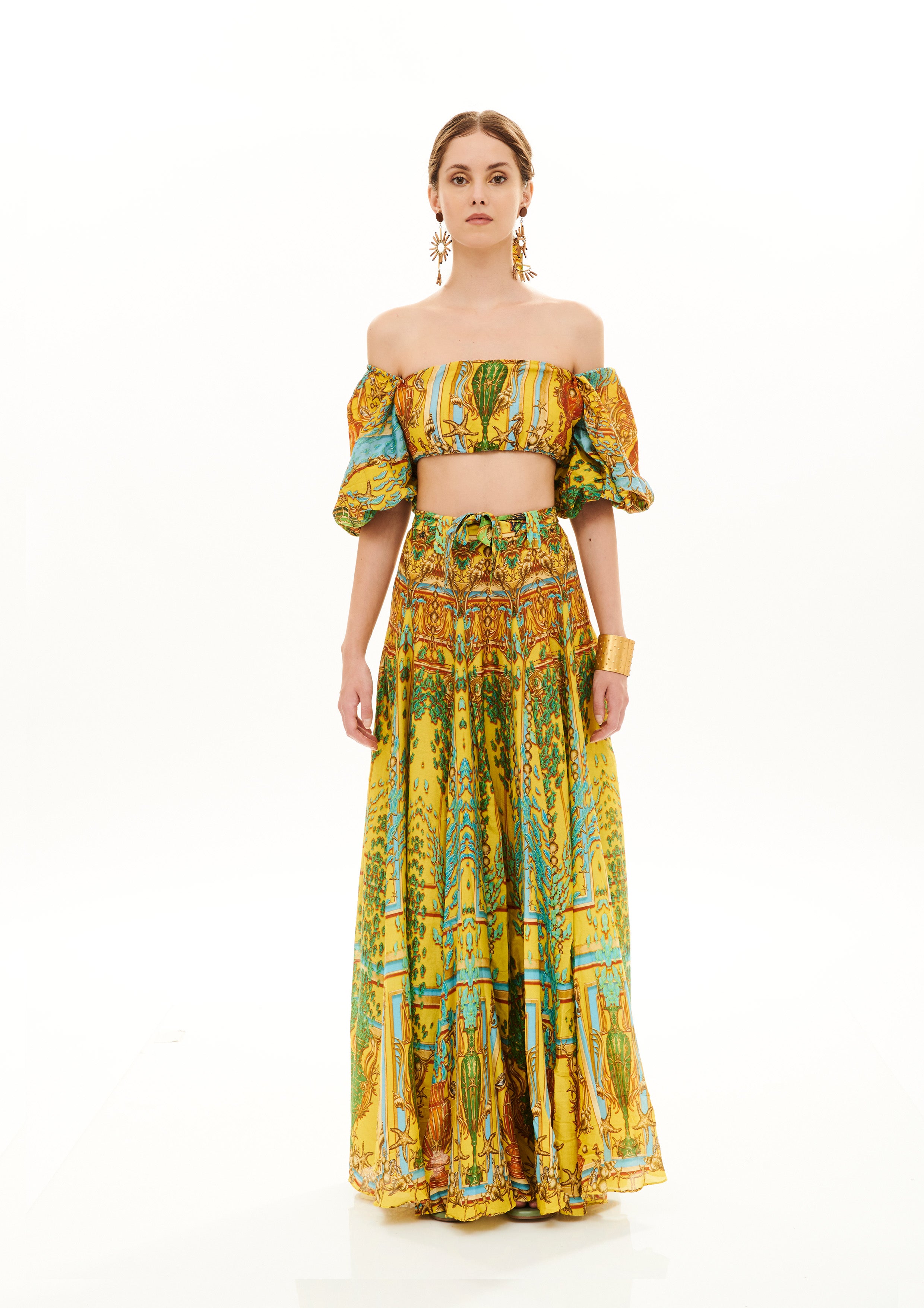 Arms Crop Top Poseidon Dream Sunrise in chandery fabric