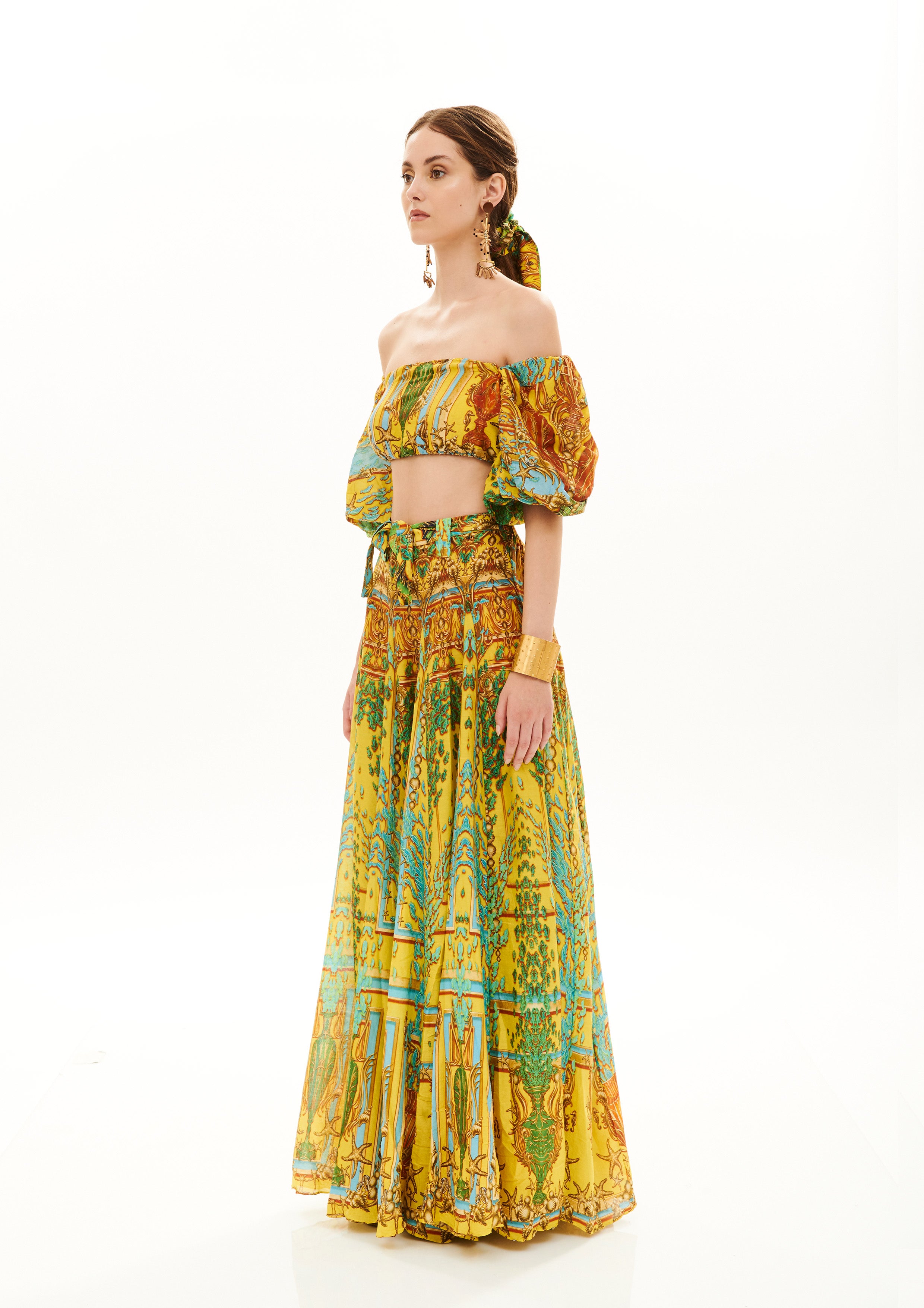 Arms Crop Top Poseidon Dream Sunrise in chandery fabric