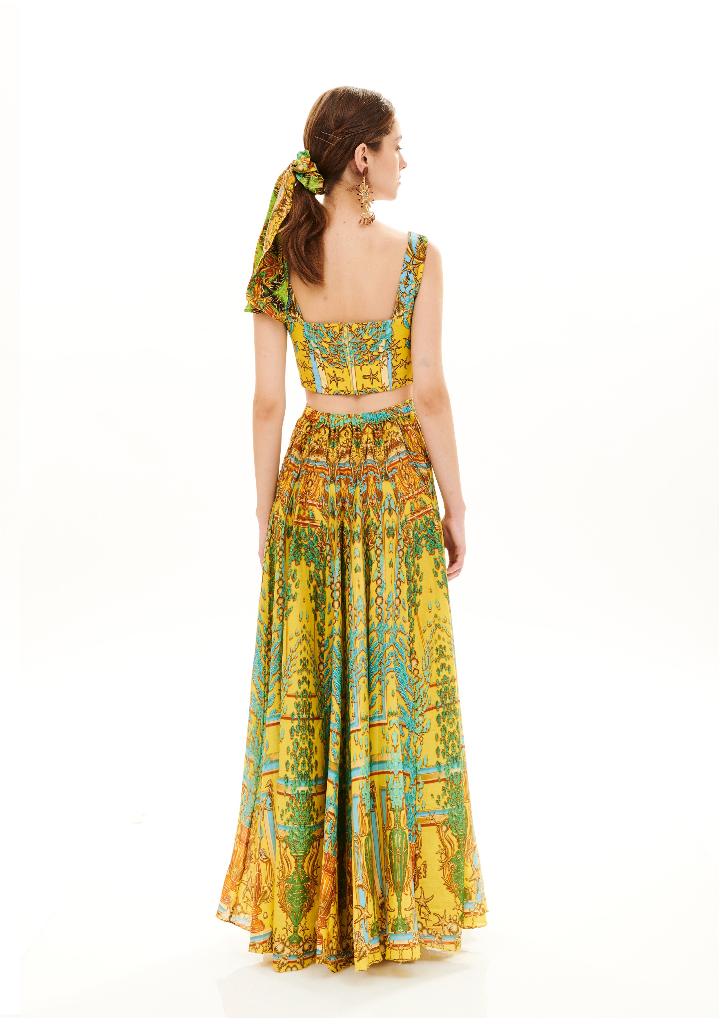 Citylife Corset Top Poseidon Dream Sunrise in natural crepe