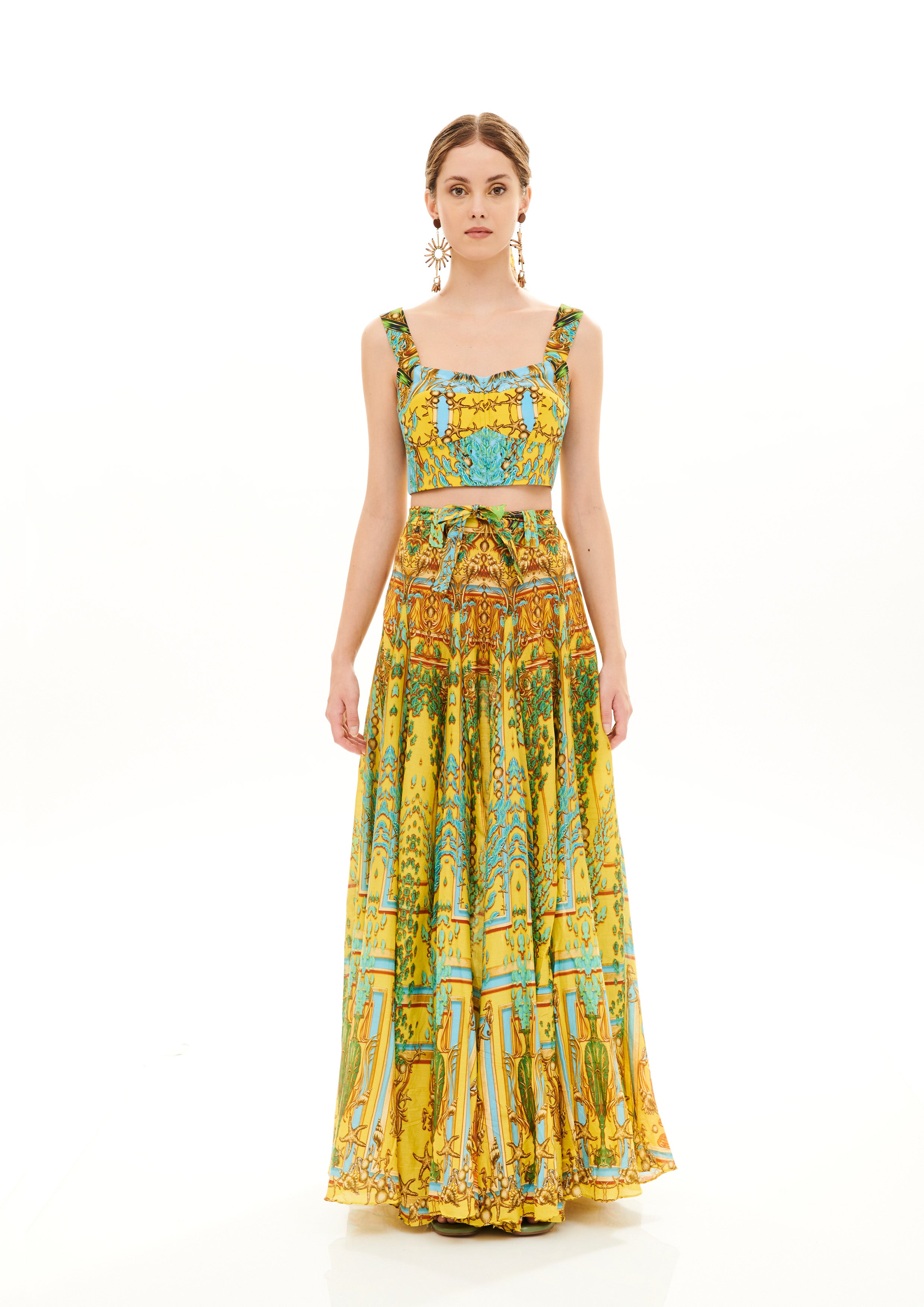 Citylife Corset Top Poseidon Dream Sunrise in natural crepe