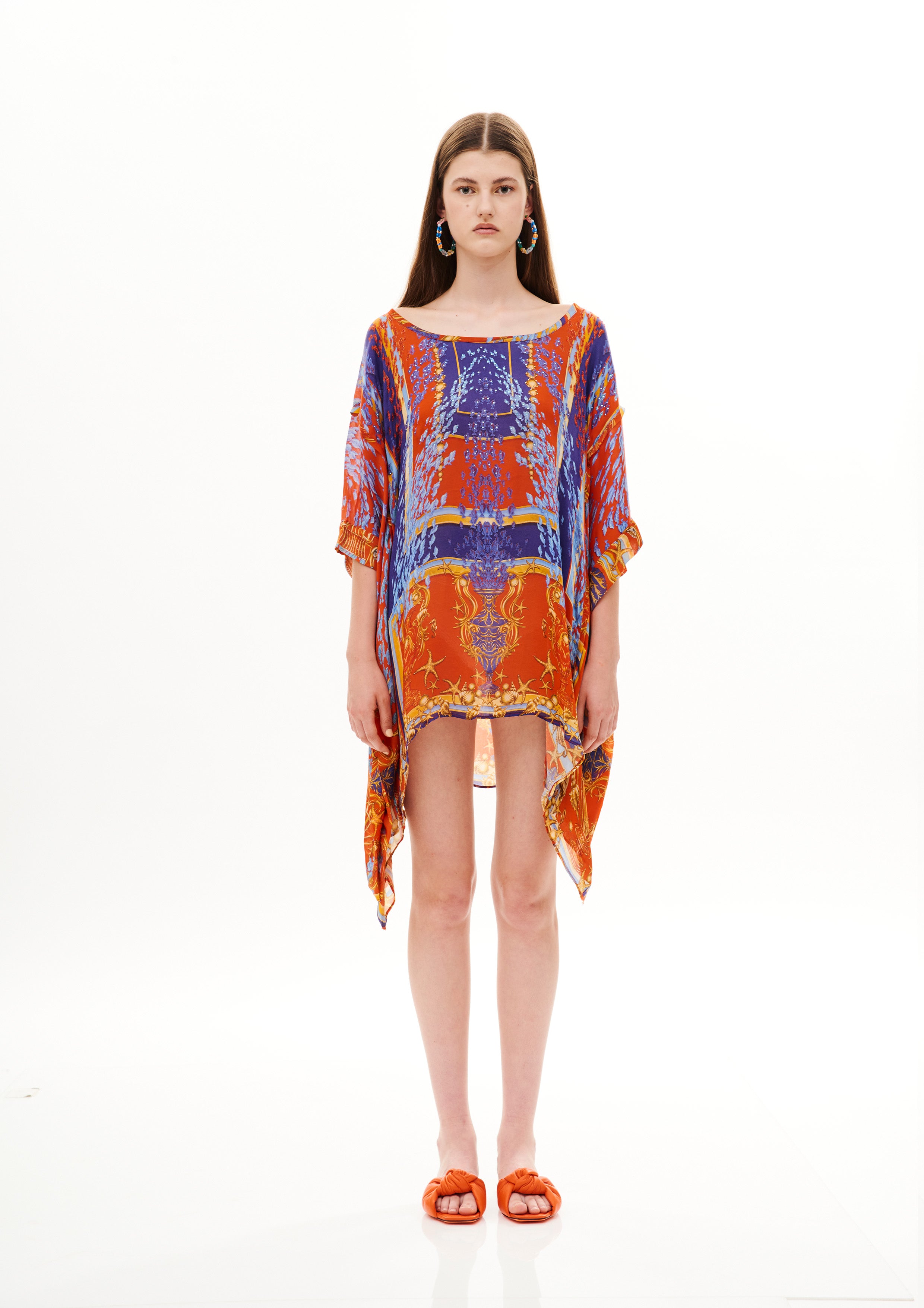 Yolka Kaftan Poseidon Dream Sunset in georgette satin