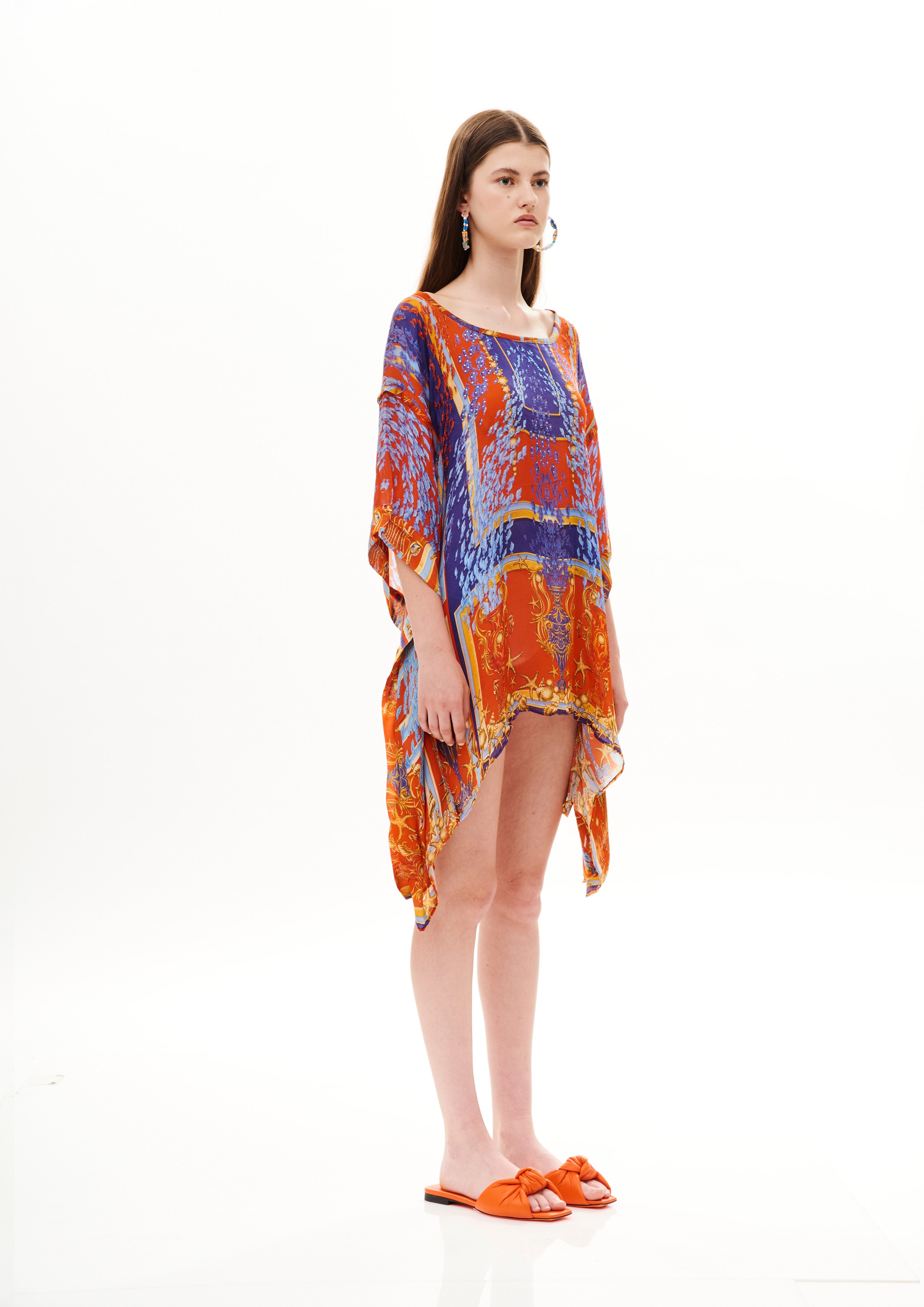 Yolka Kaftan Poseidon Dream Sunset in georgette satin