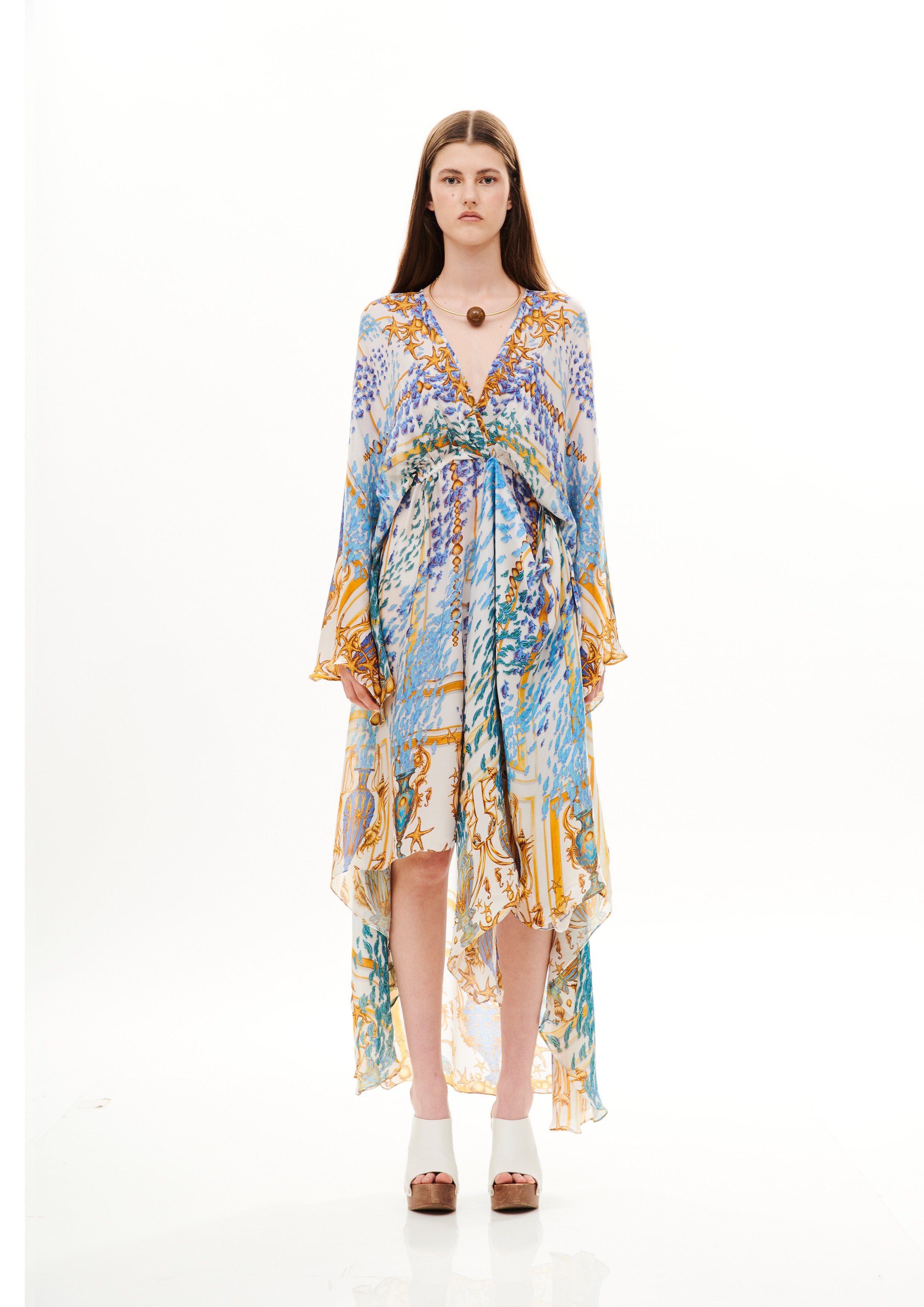 Mandy Dress Poseidon Dream Day in georgette crepe satin