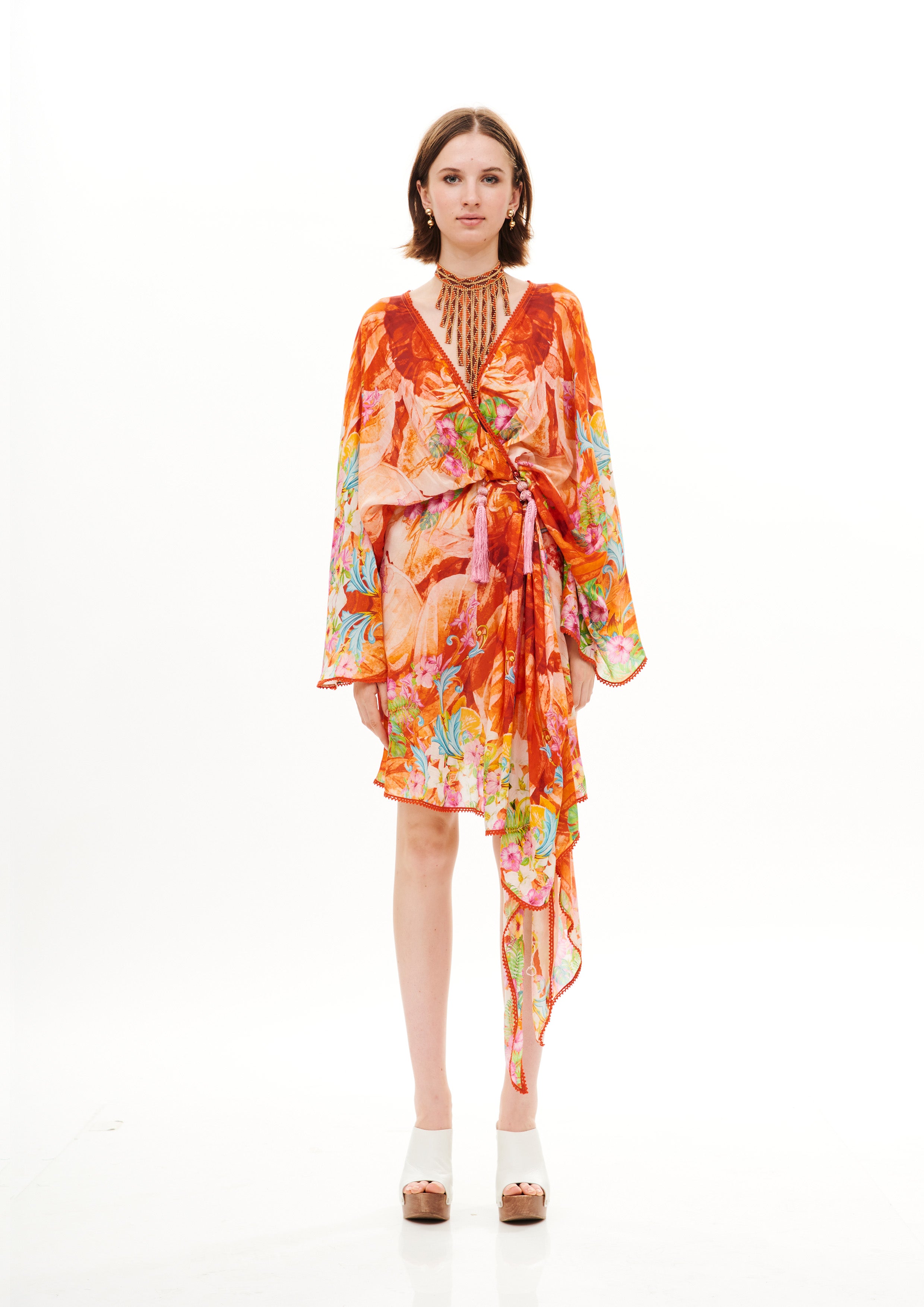 Mandy Dress Tropical Breeze Sunrise in fine silk