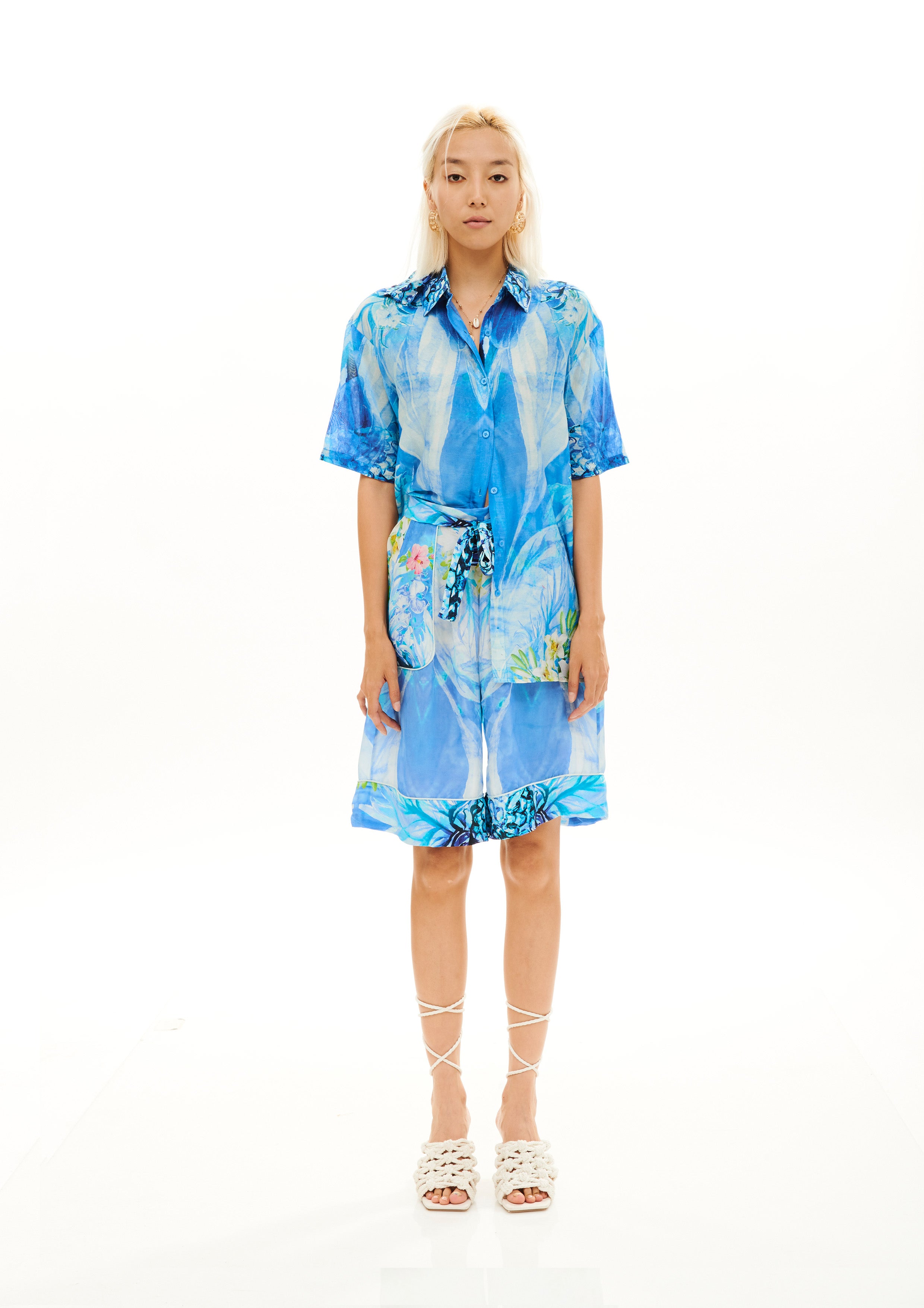 Half Sleeve Shirt Tropical Fresh Breeze in chandery fabric