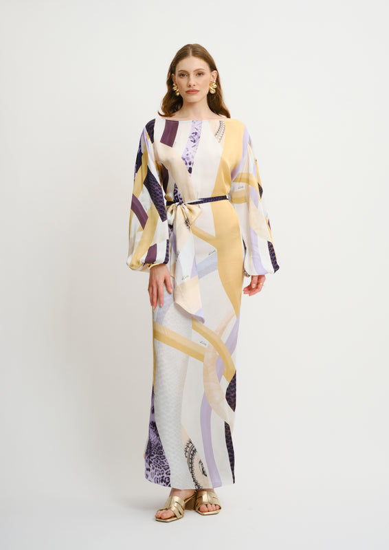 BOAT NECK LONG SLEEVES KAFTAN
