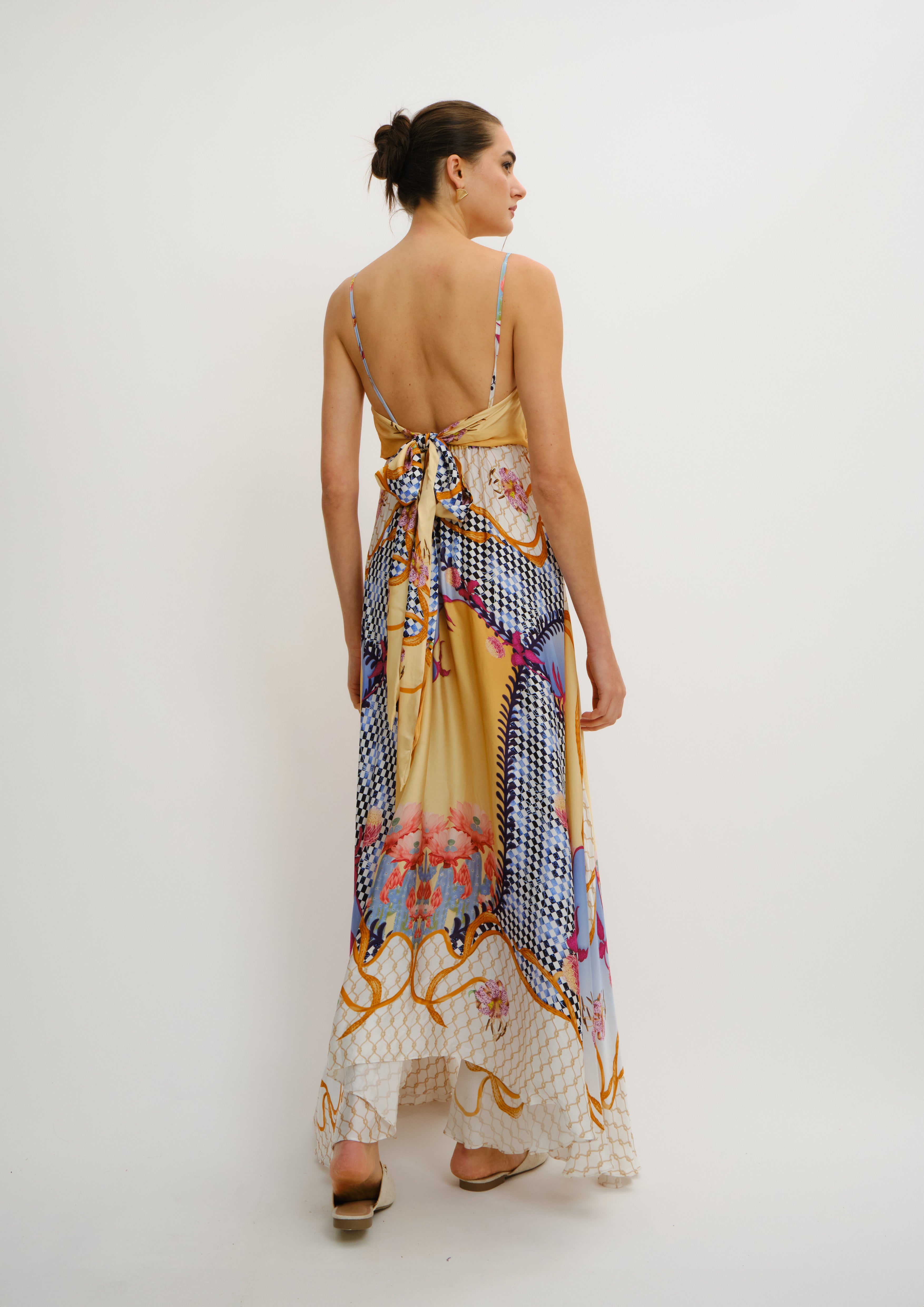 Triangle Maxi Skirt Sahara Notte in Natural Crepe