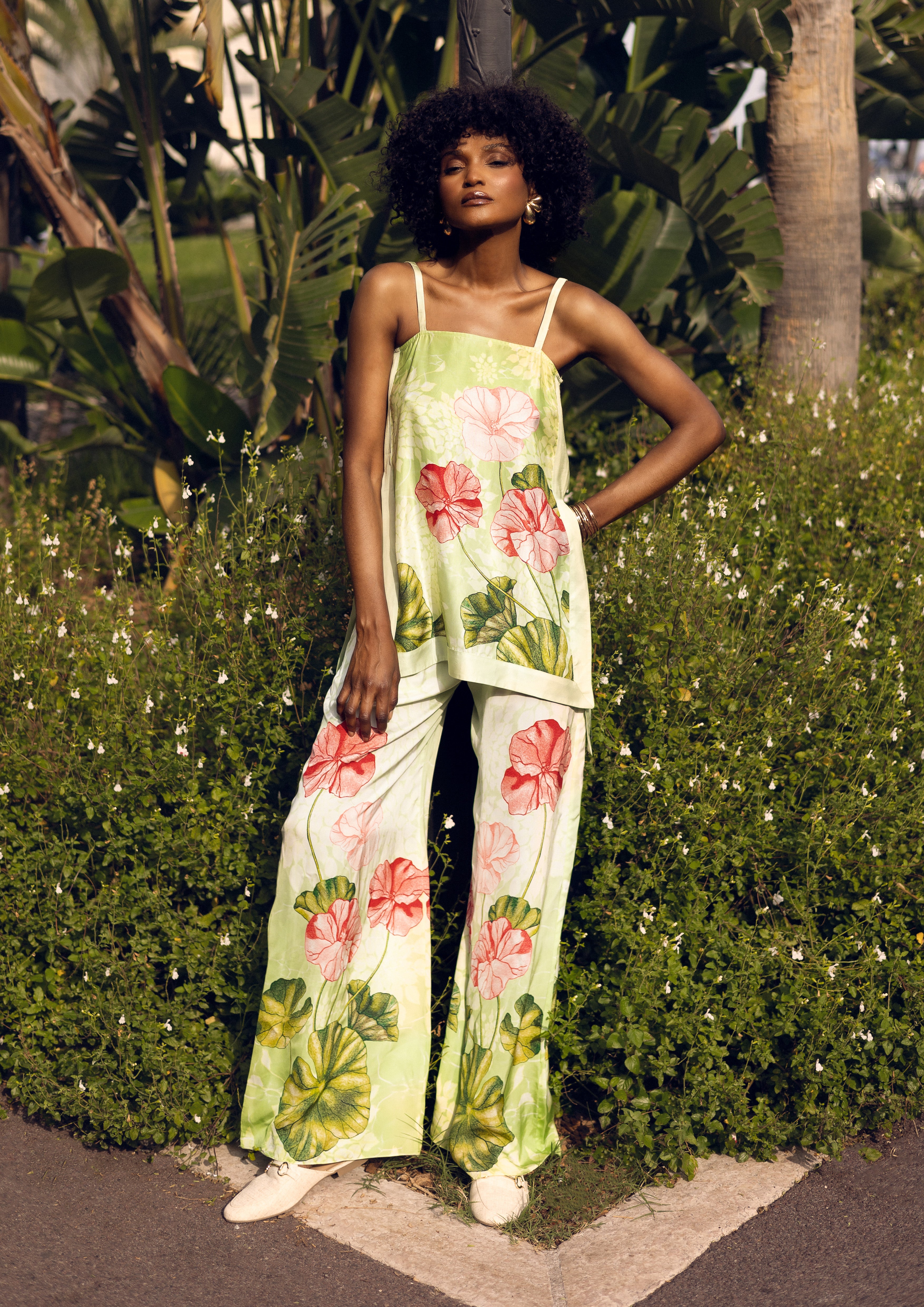 Lounge Trousers Jardin Du Jour in Elegant Twill