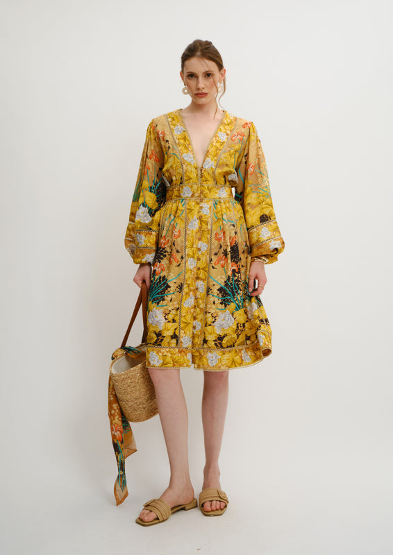 Poesia Midi Chemisier Jardin De Lune in Elegant Twill