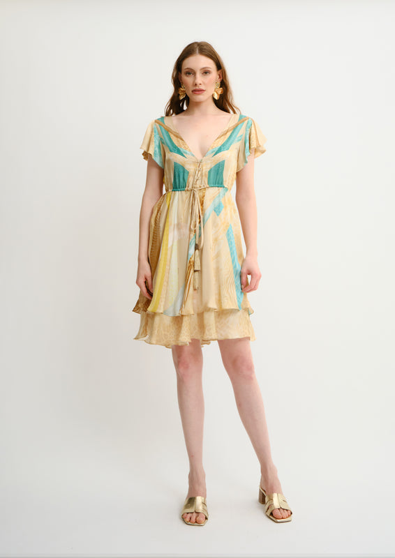 Desert Spring Mini Dress Sahara Giorno in Cherry Satin