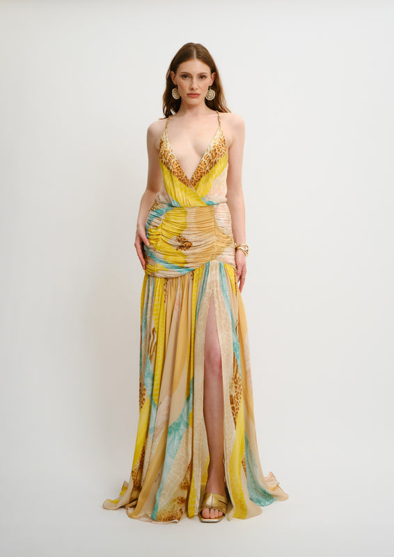 Serene Braided Maxi Dress Sahara Giorno in Natural Crepe
