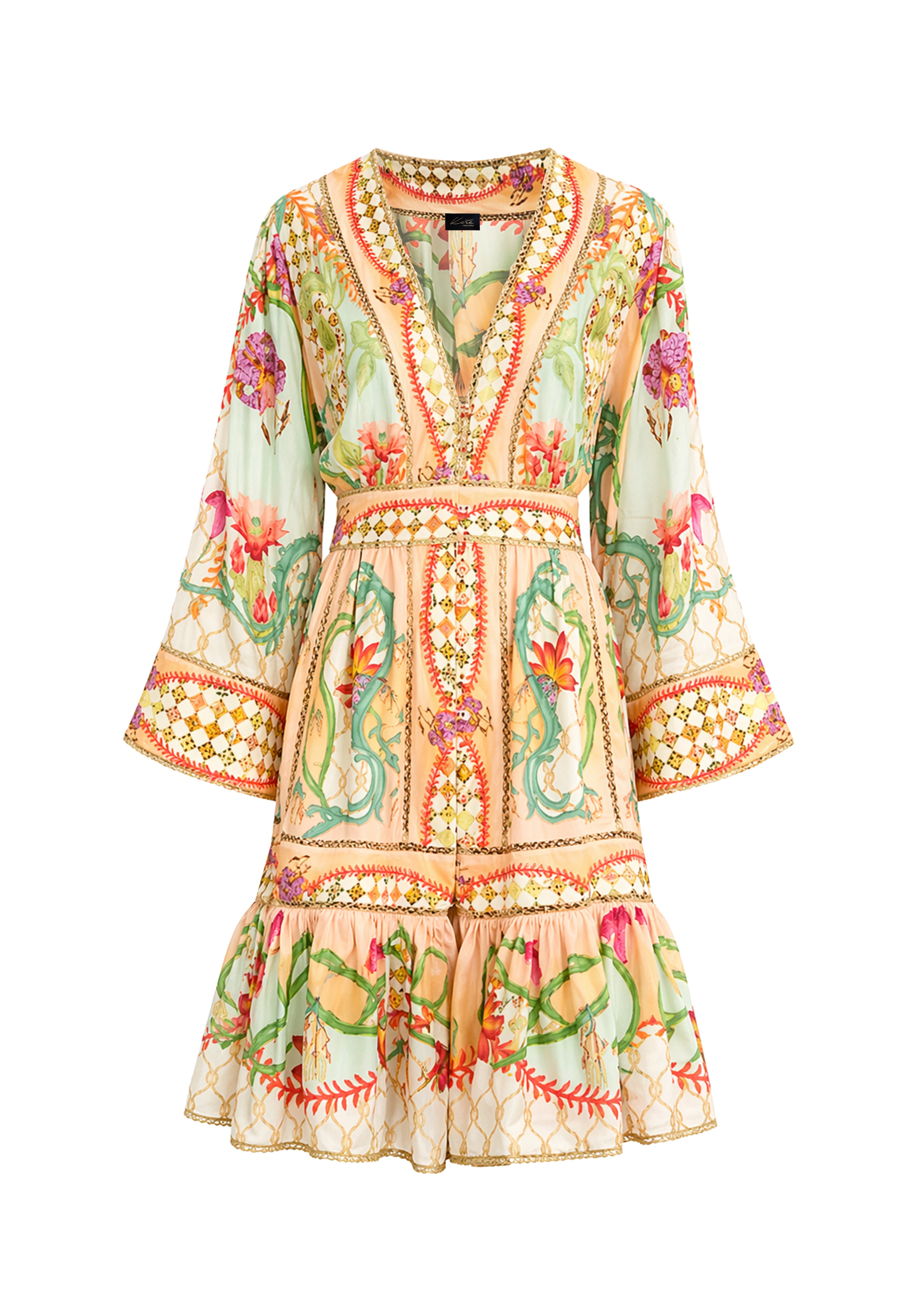 Poesia Mini Chemisier Blooming Day in Linen Satin