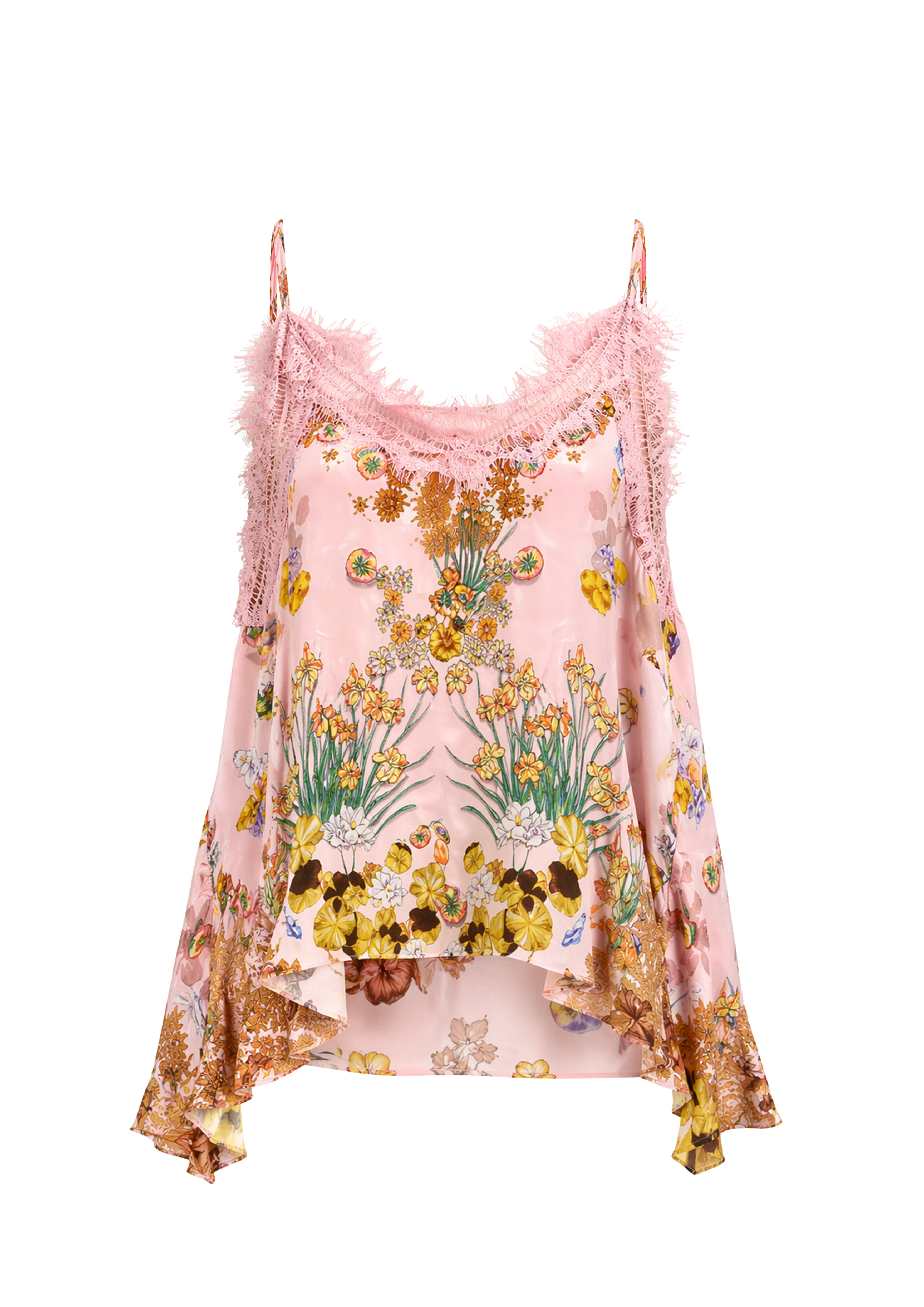 Summer Breeze Lacy Tank Top Jardin Au Soleil in Crepe & Chantilly Lace