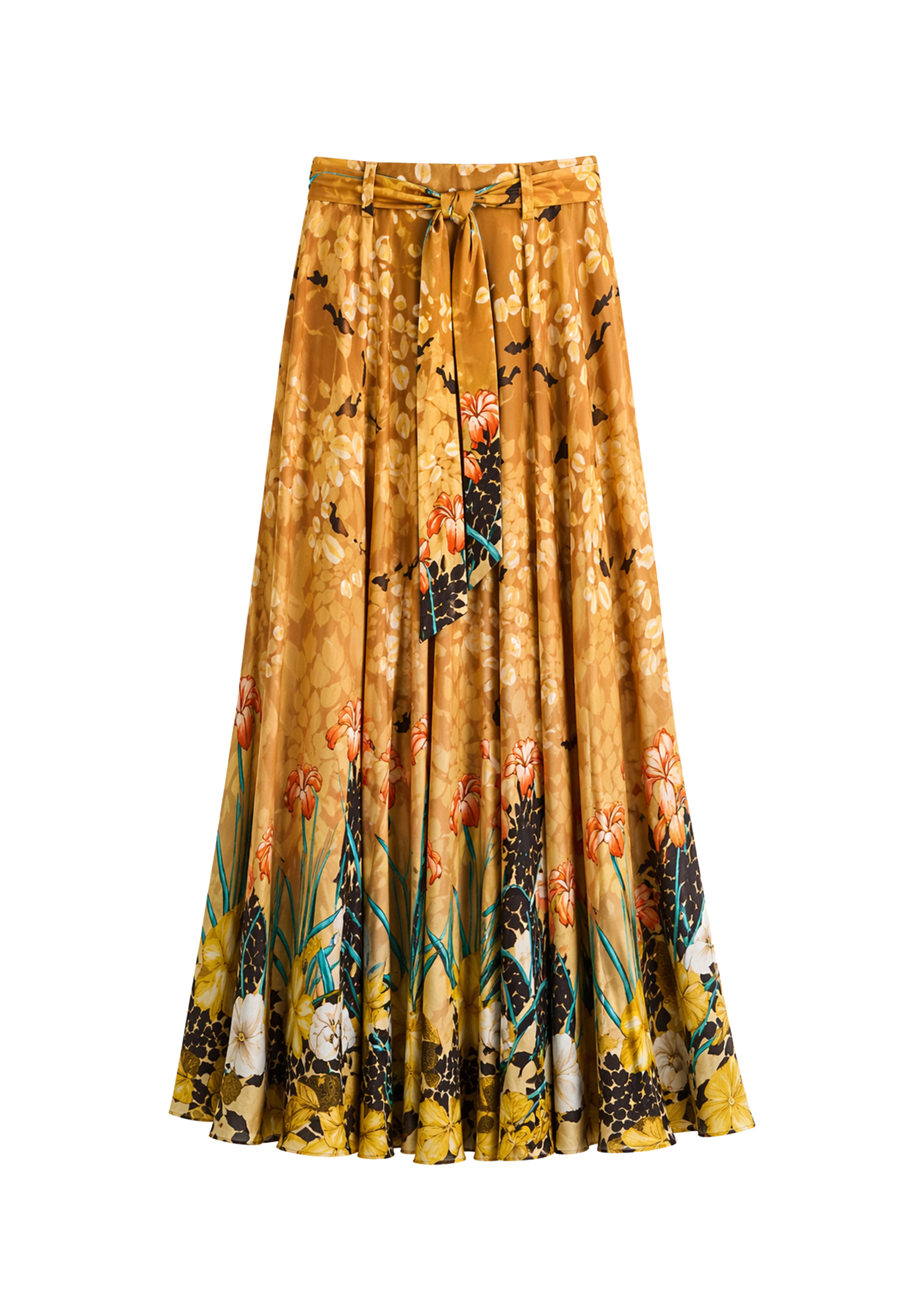 Triangle Maxi Skirt Sahara Notte in Natural Crepe