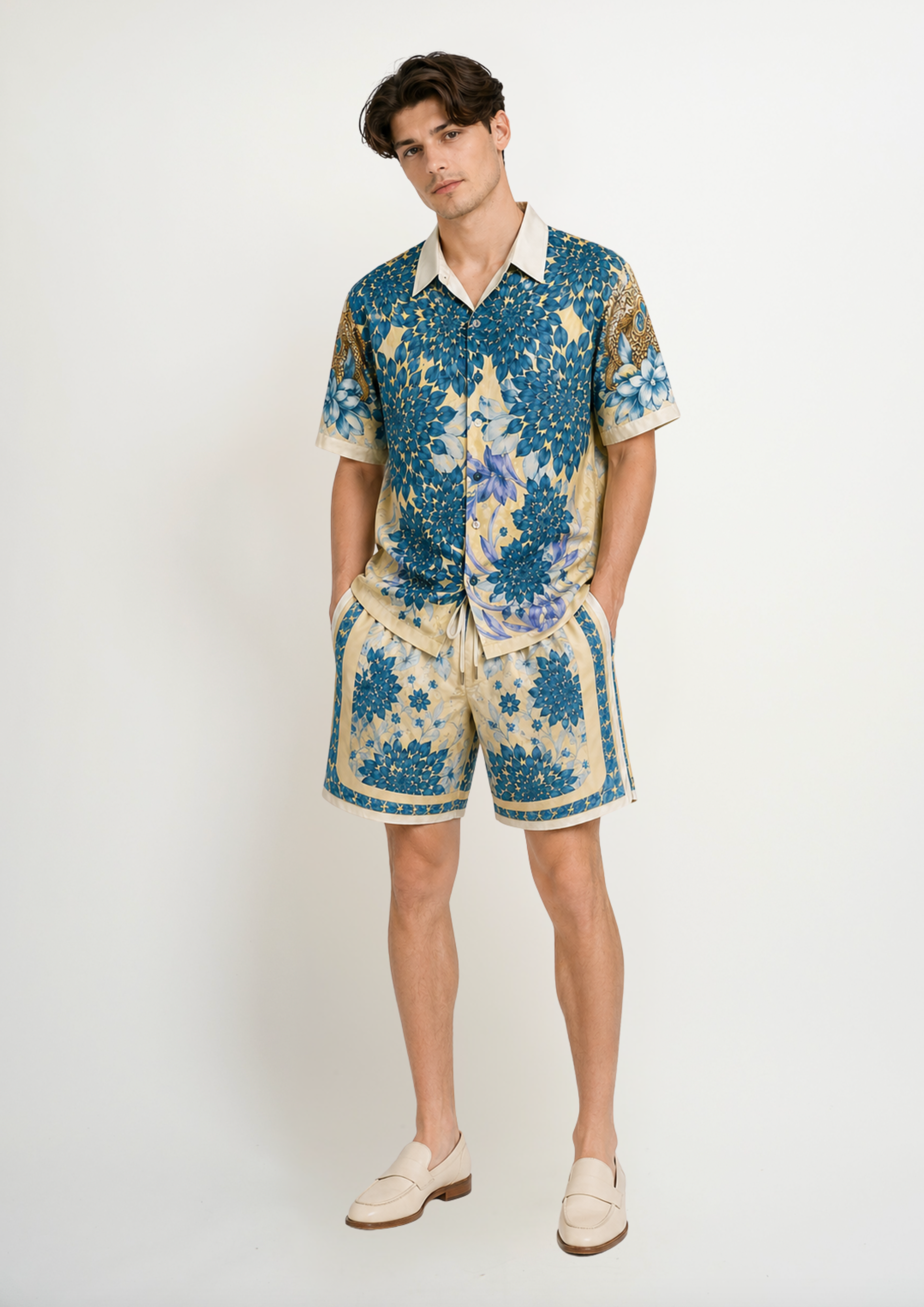 Short Swimming Trunks Jardin De Jour in Quick-Dry Polyester