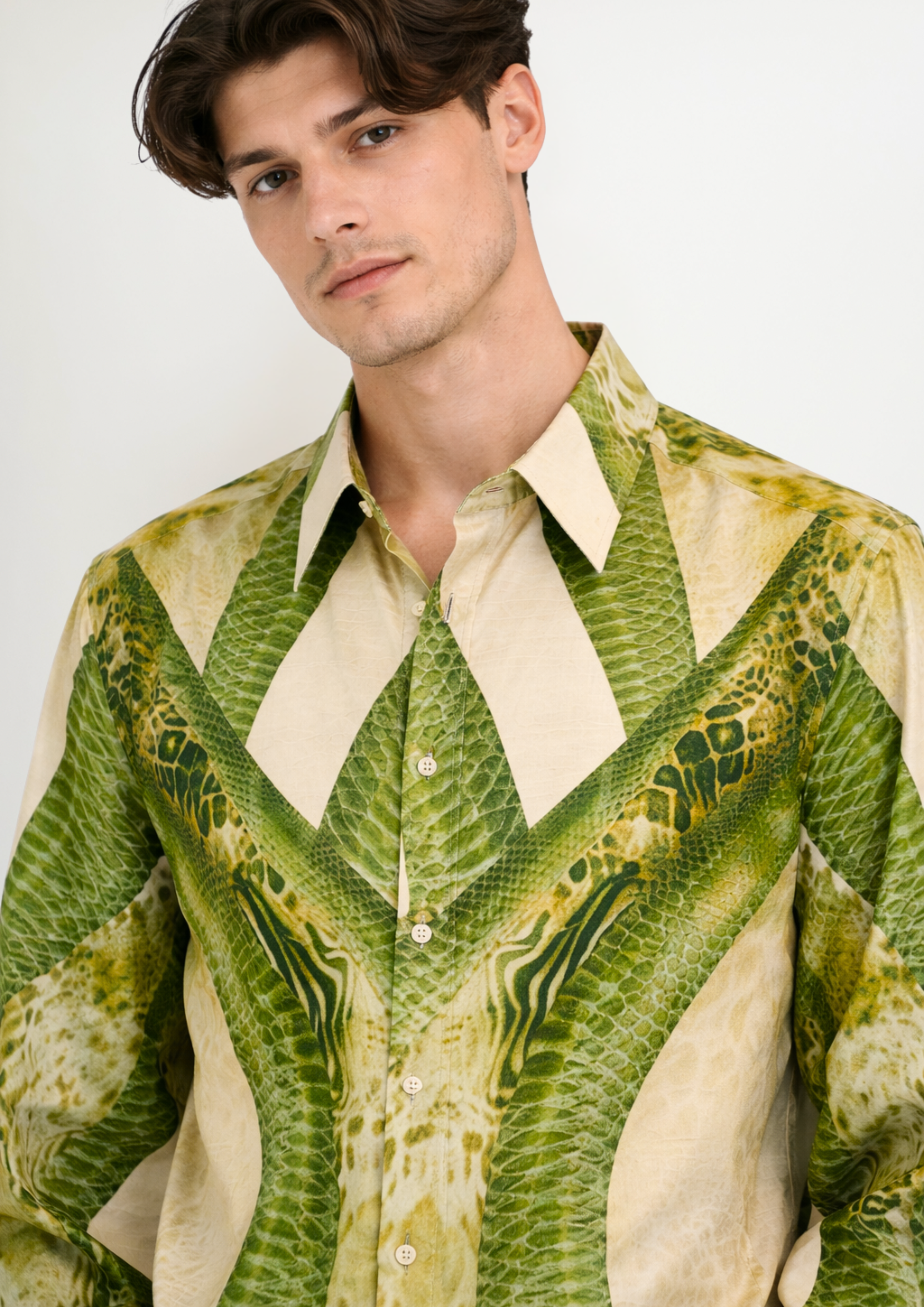 Men’s Green Shirt Sahara Sera with Relaxed Summer Fit