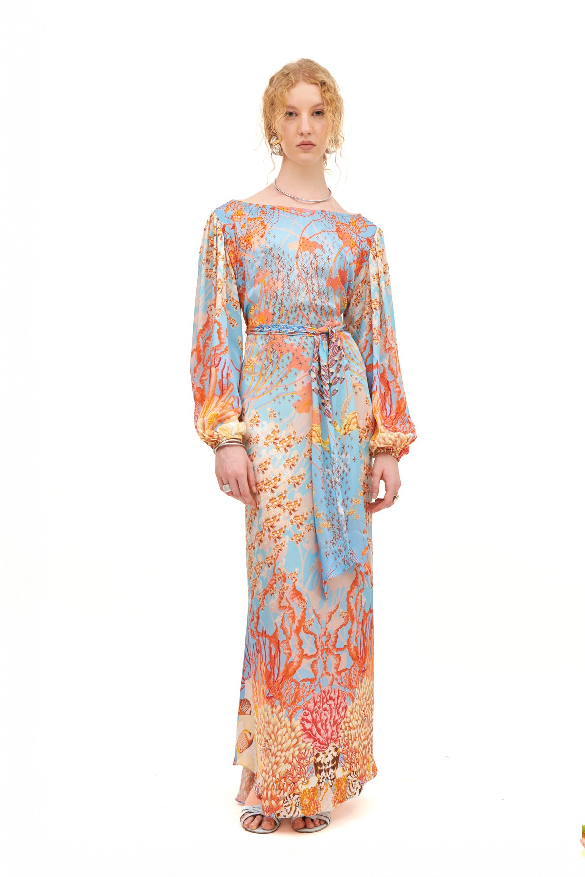 BOAT NECK LONG SLEEVES KAFTAN