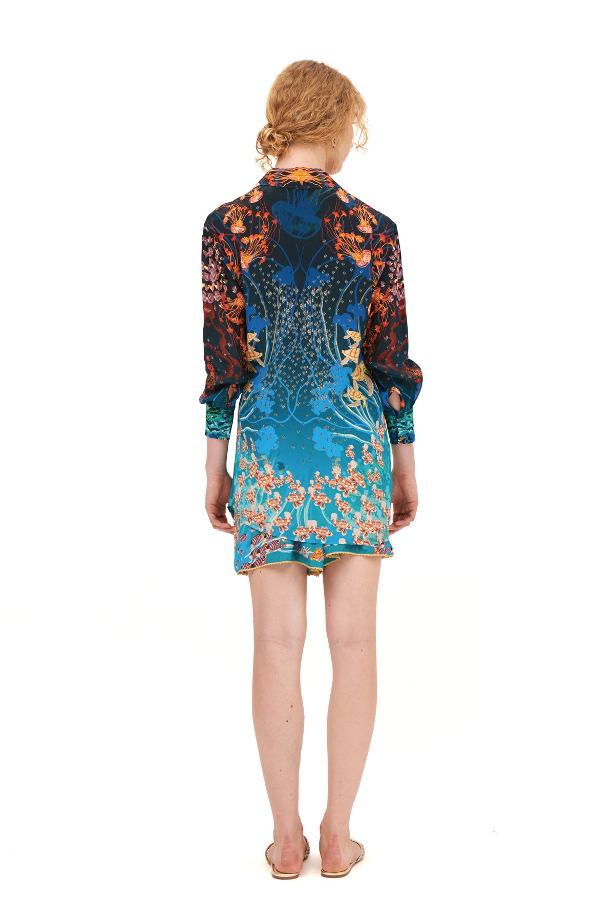 ASYMMETRICAL DRAPED MARE TROPICALE SHIRT