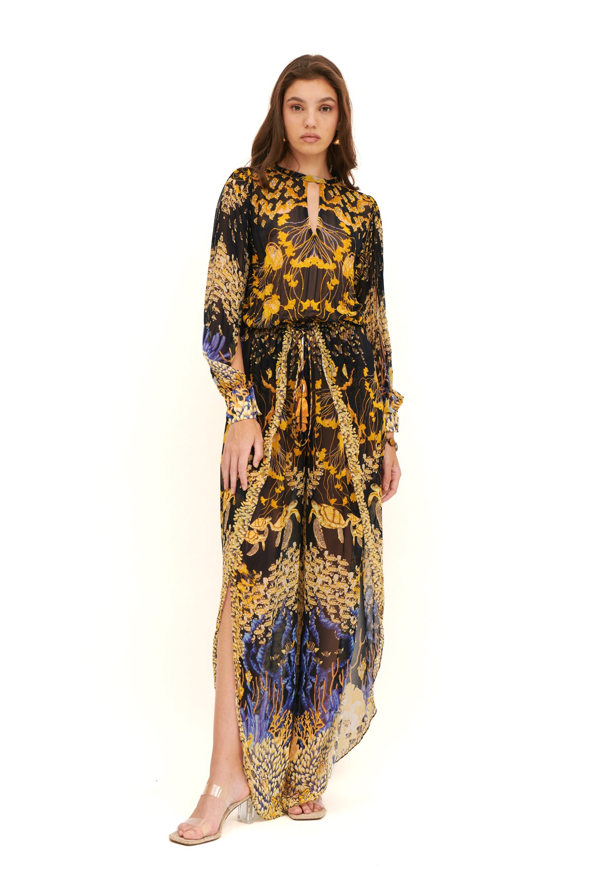 SPLIT HEM LONG JUMPSUIT