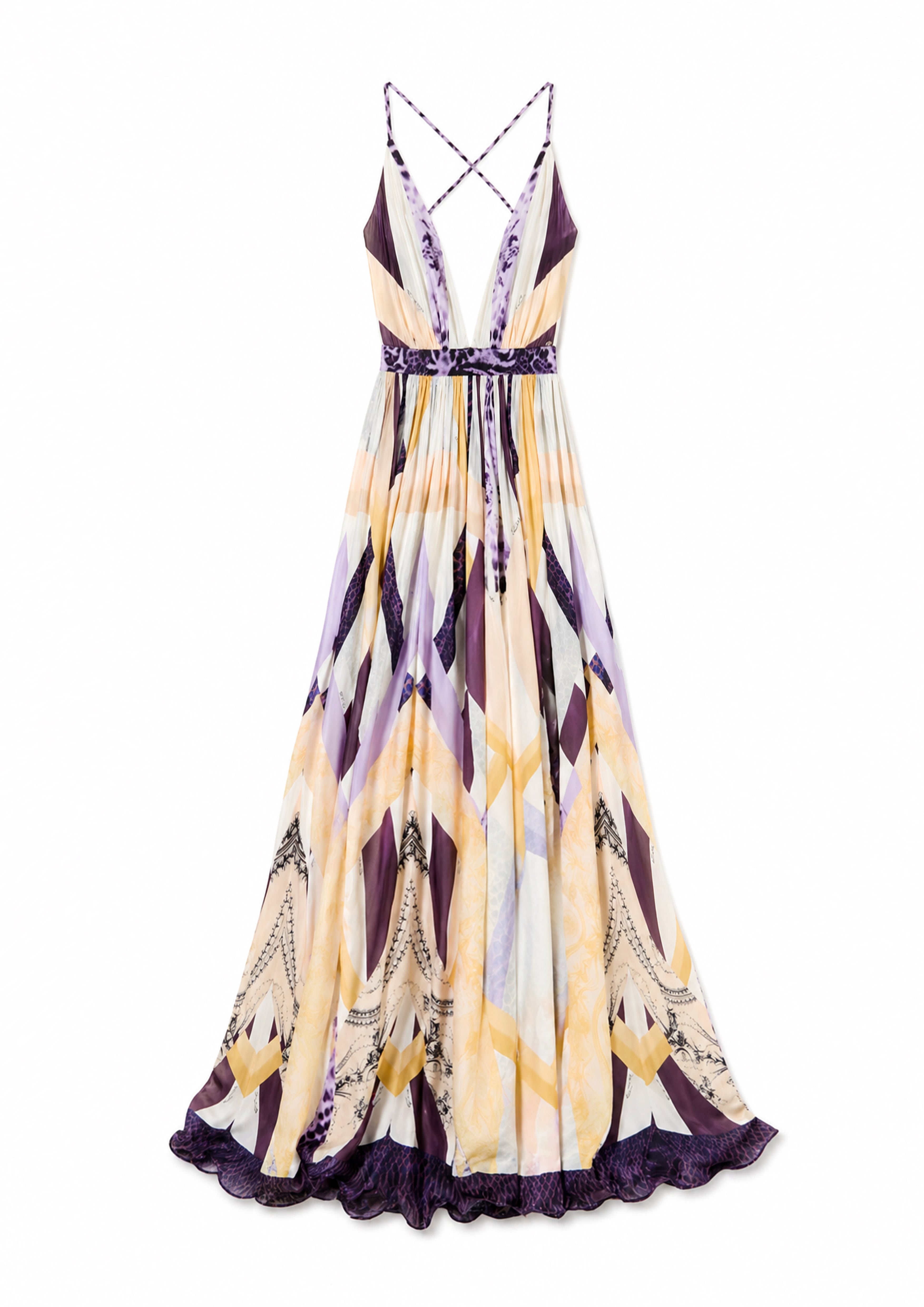Summer Breeze Maxi Dress Sahara Notte in Georgette Satin
