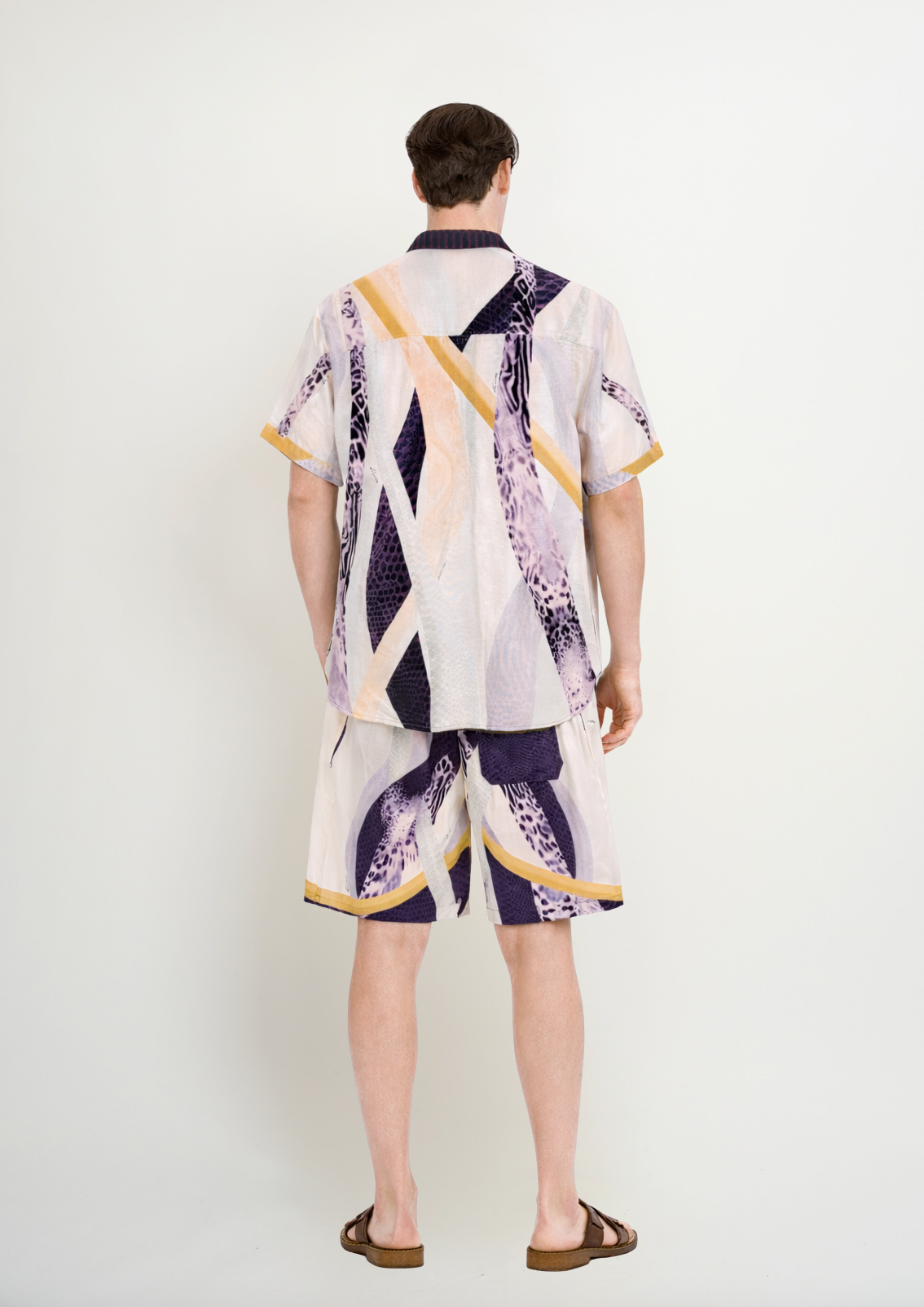 Men’s Half-Sleeve Button-Up Shirt Sahara Notte Print
