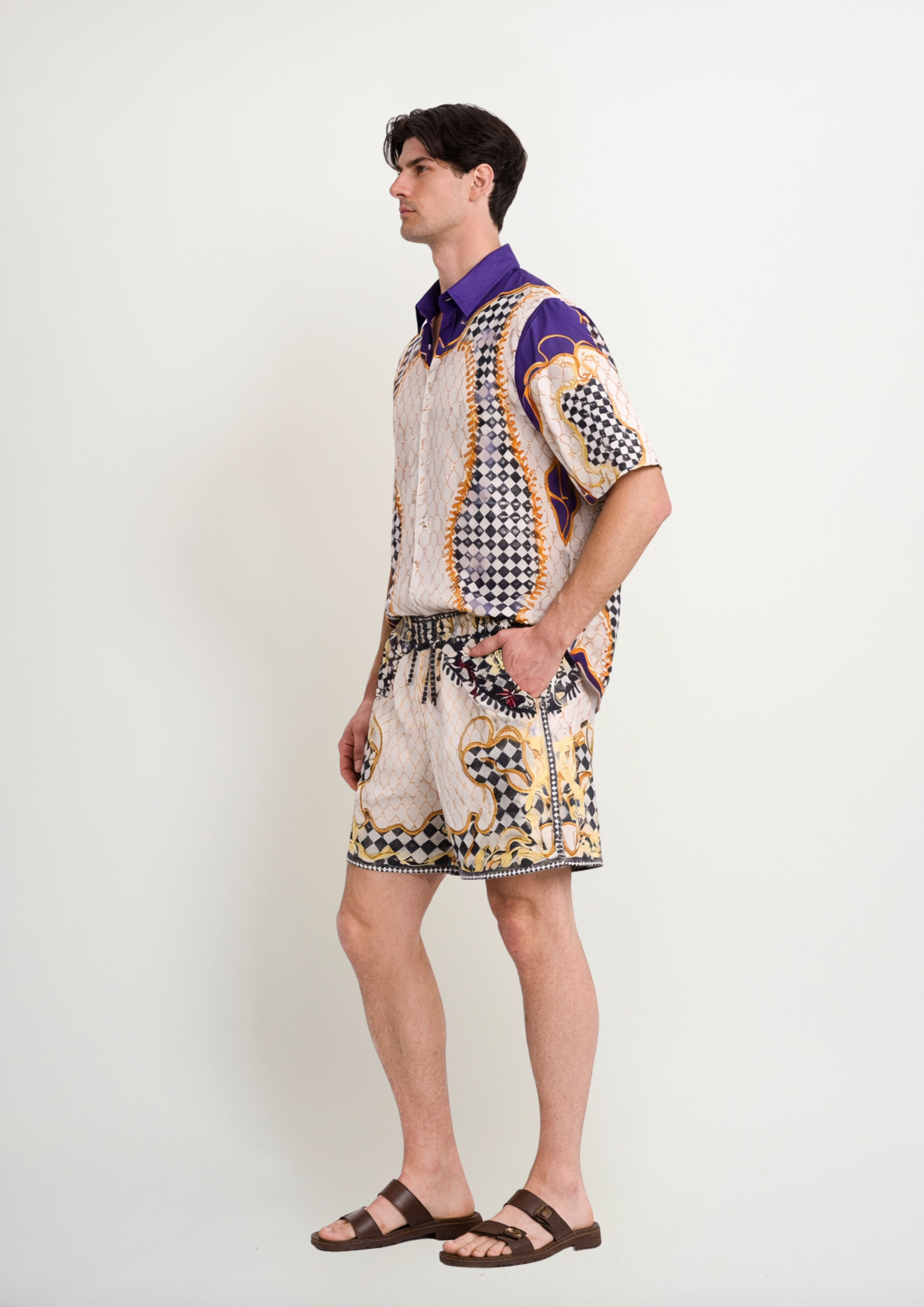 Men’s Blooming Night Swim Trunks in Lightweight Taffeta
