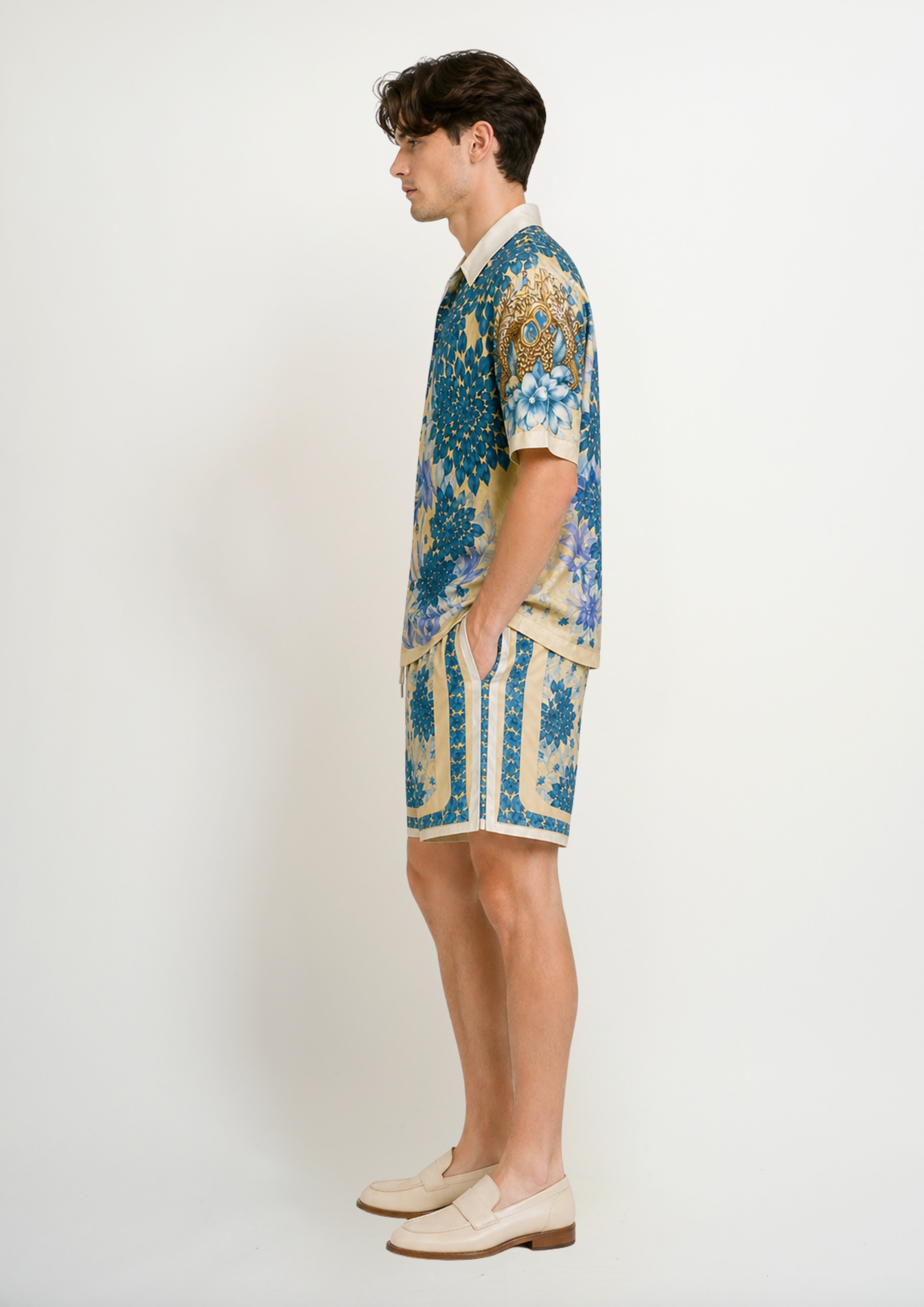 Short Swimming Trunks Jardin De Jour in Quick-Dry Polyester