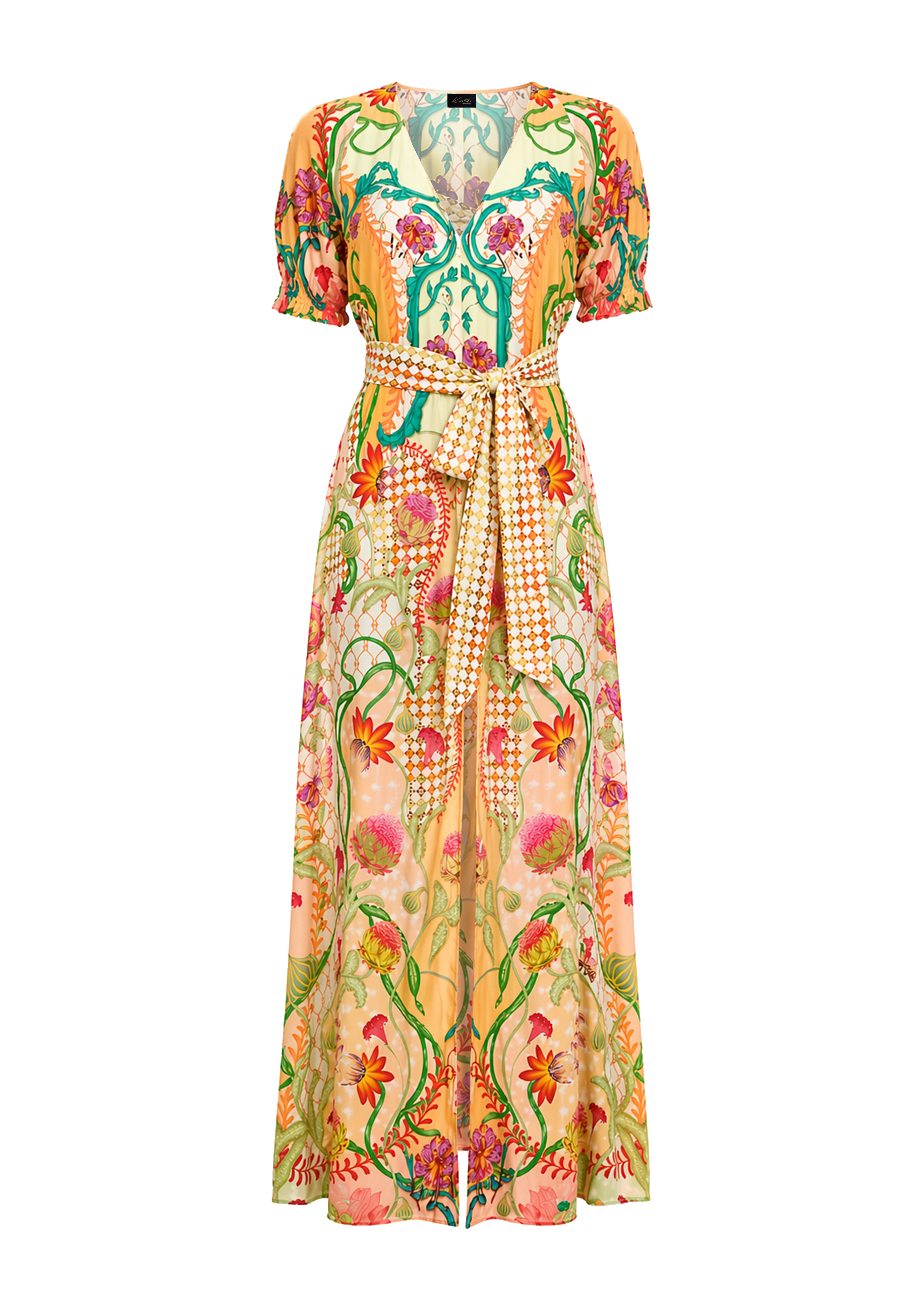 Flowy Luna Bow Dress Blooming Day in Natural Crepe
