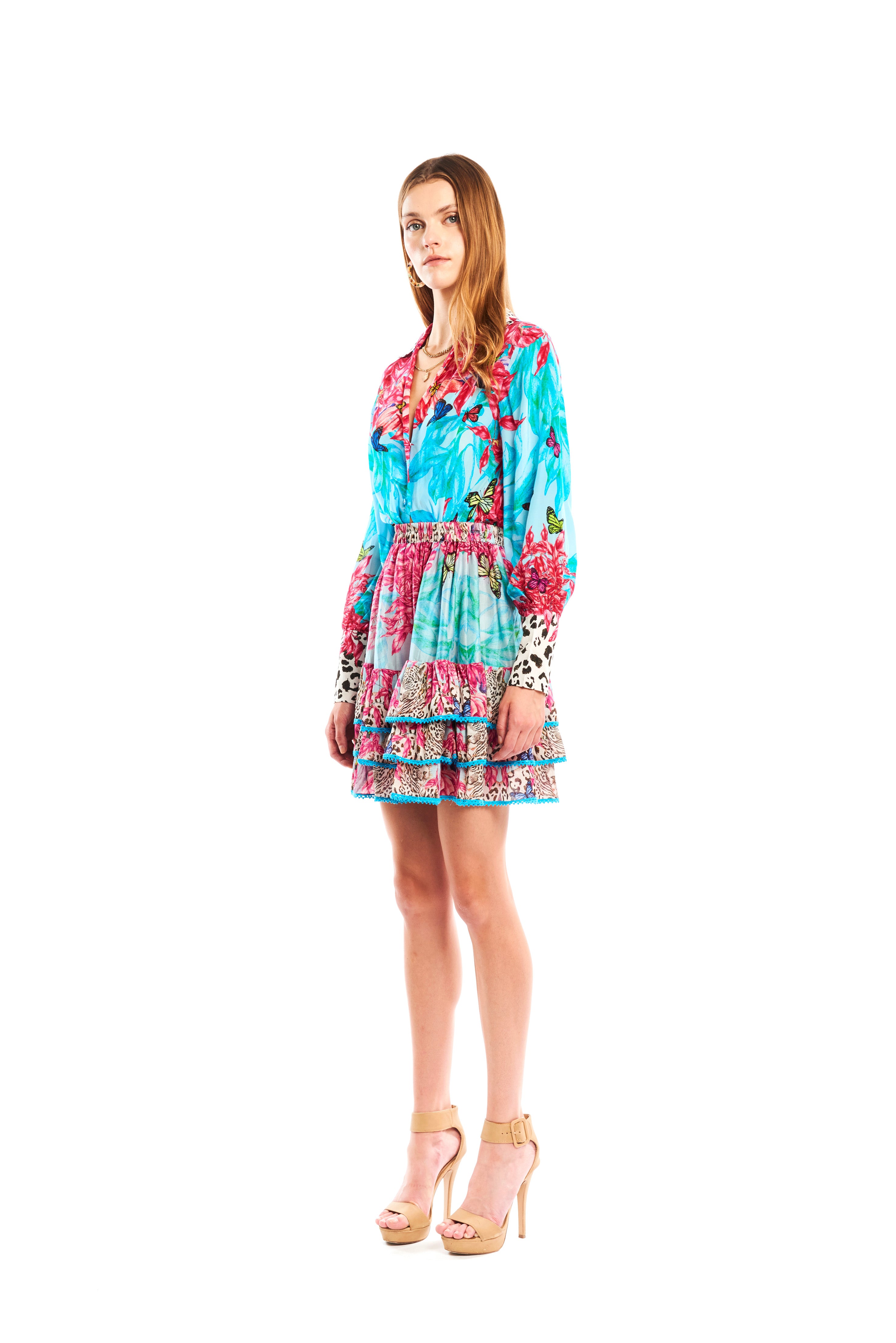 Little Ruffle Skirt Jungle Pop in chandery