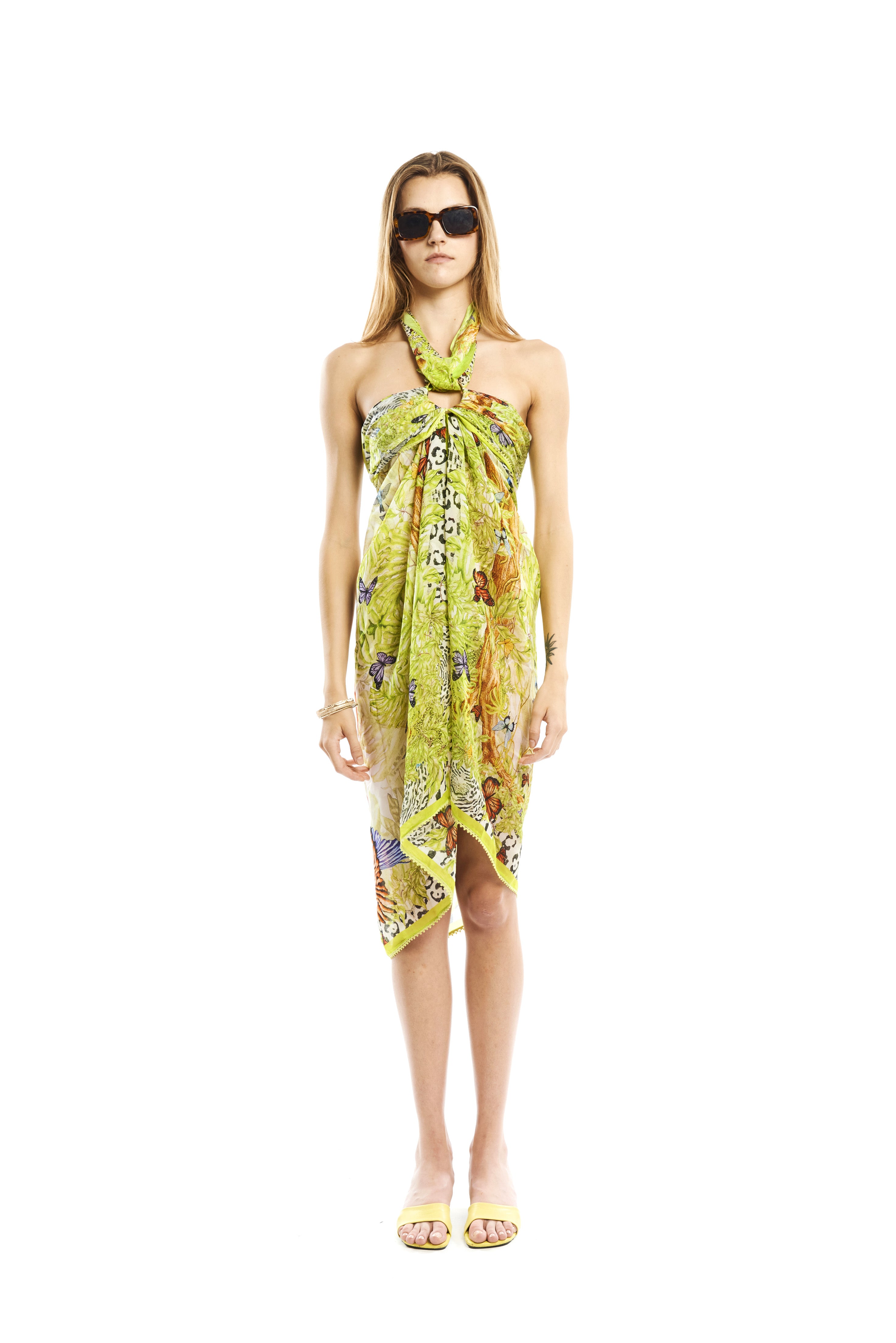 Long Jungle Day scarf in Taby silk