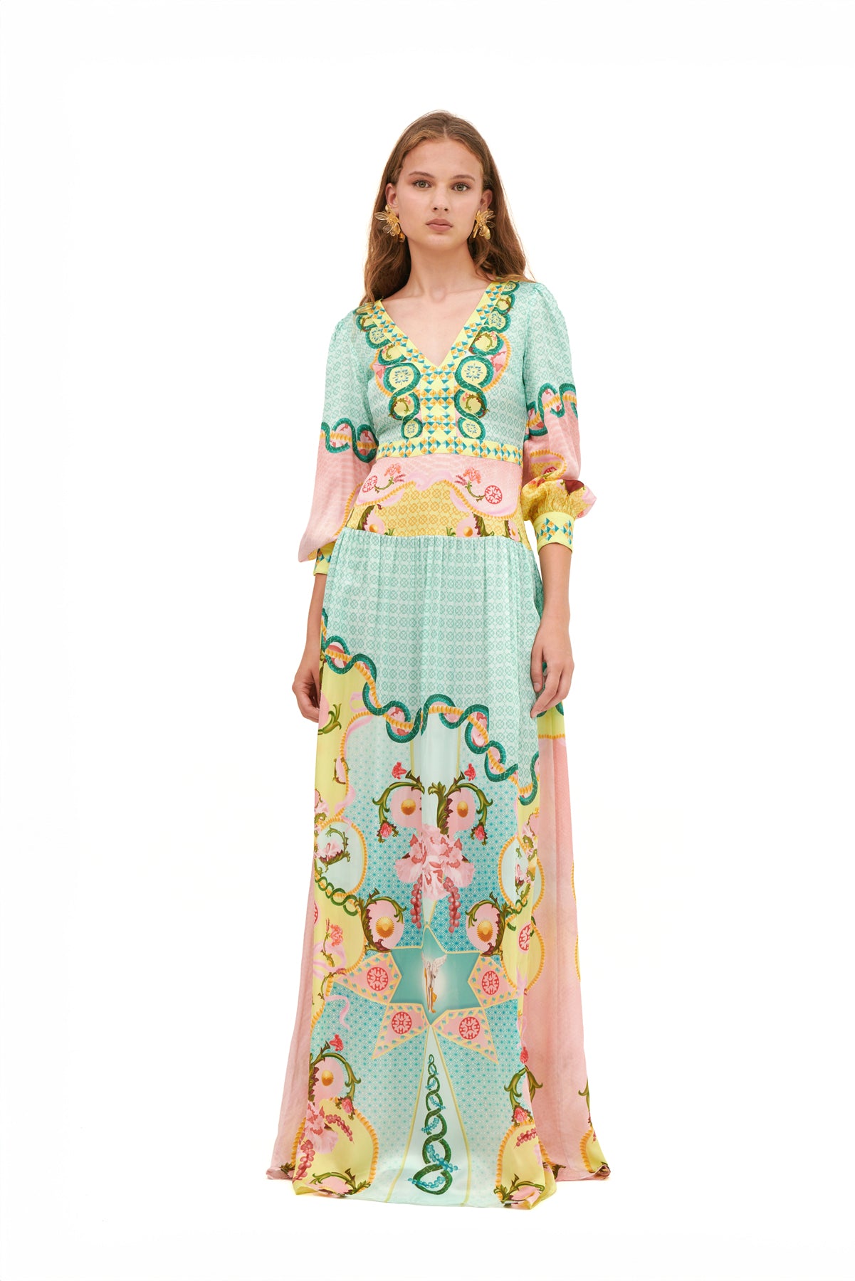 V-neck maxi dress.