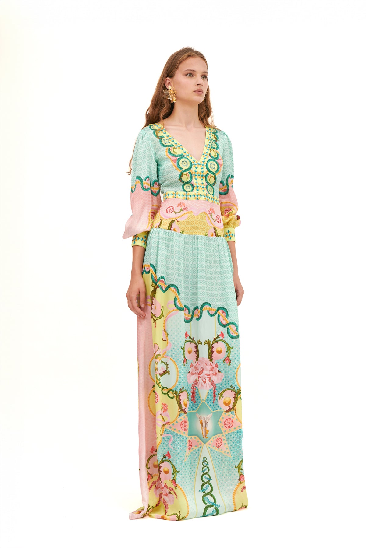 V-neck maxi dress.